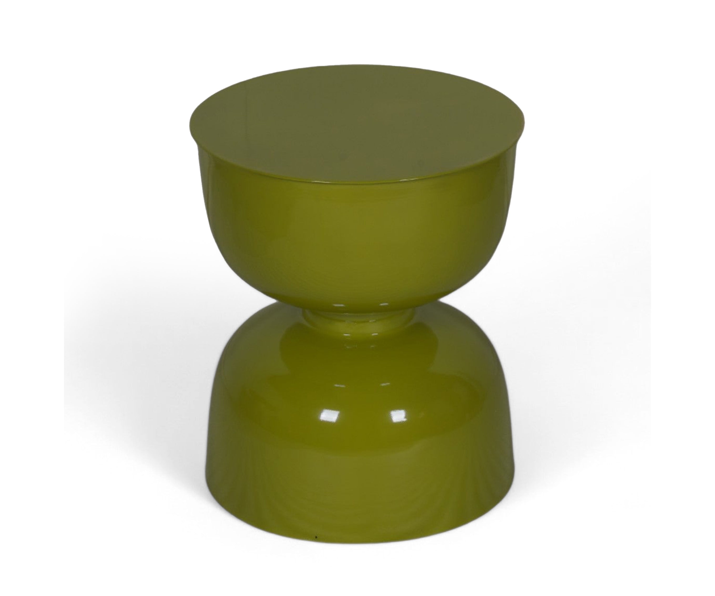 Soft Sage Olive Hourglass Fiber Stool