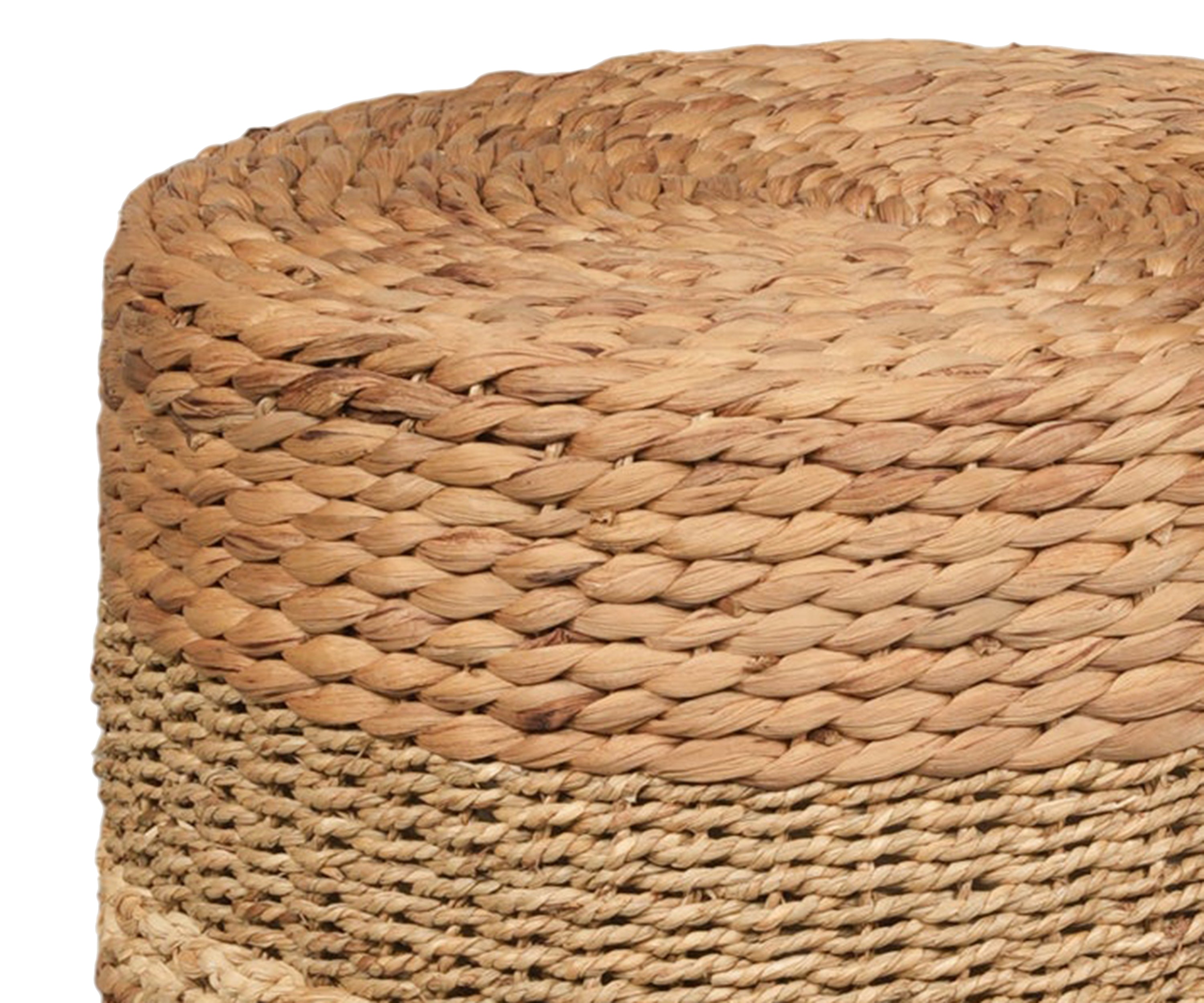 Round Braided Natural Fiber Pouf