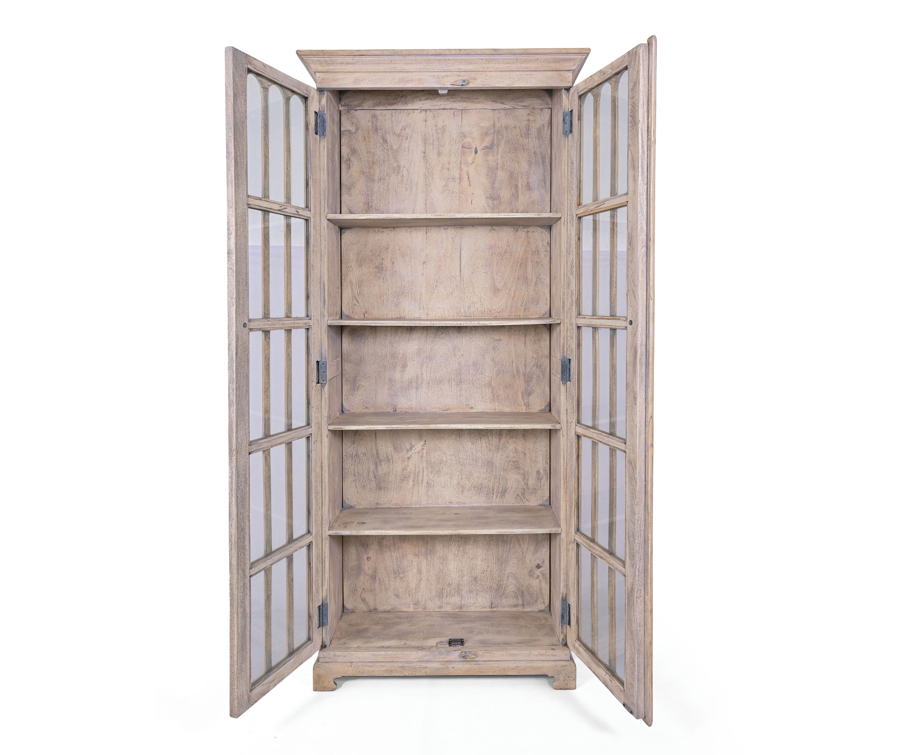 French Country Natural Brown Wood Cabinet