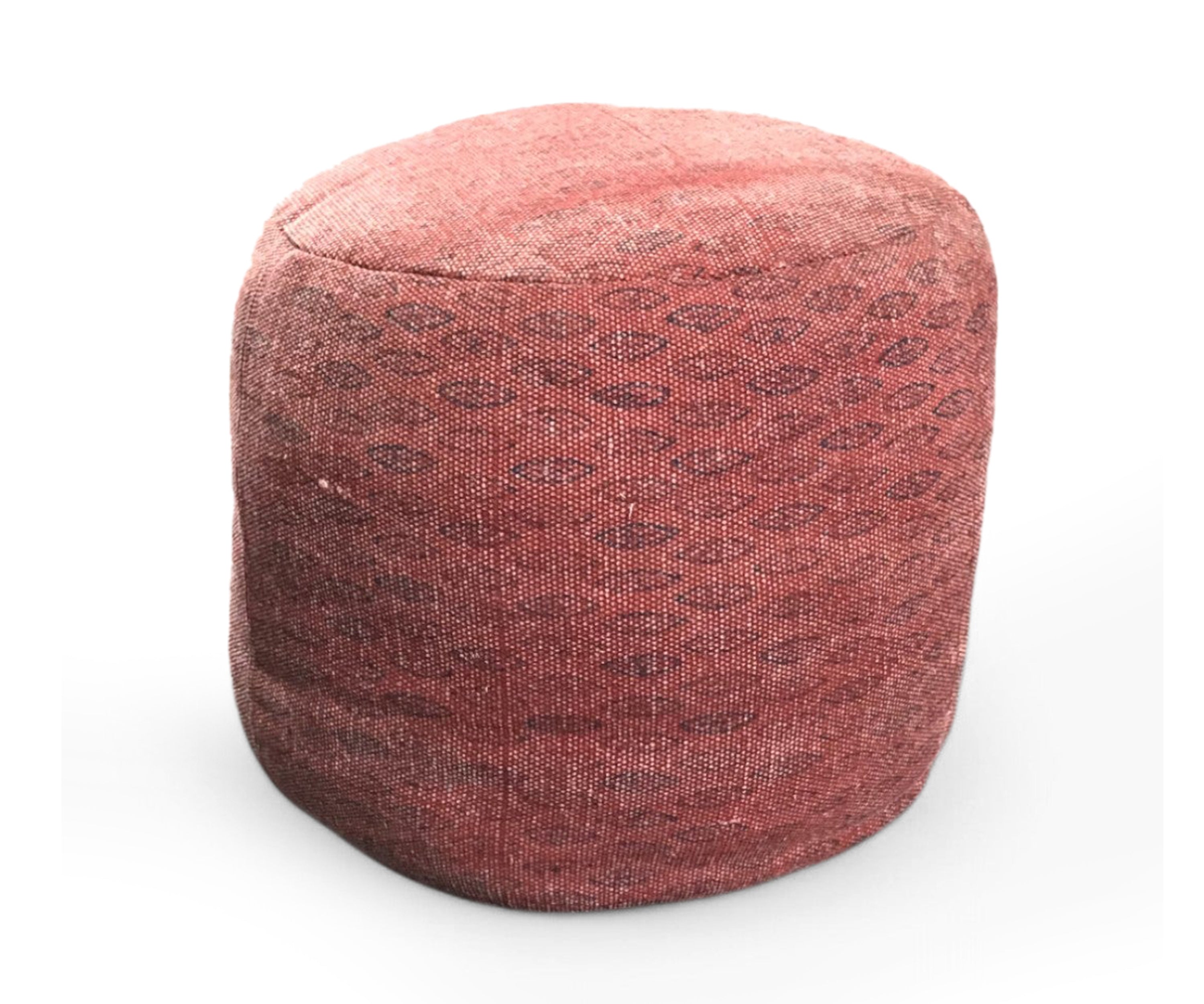 Red printed pouf