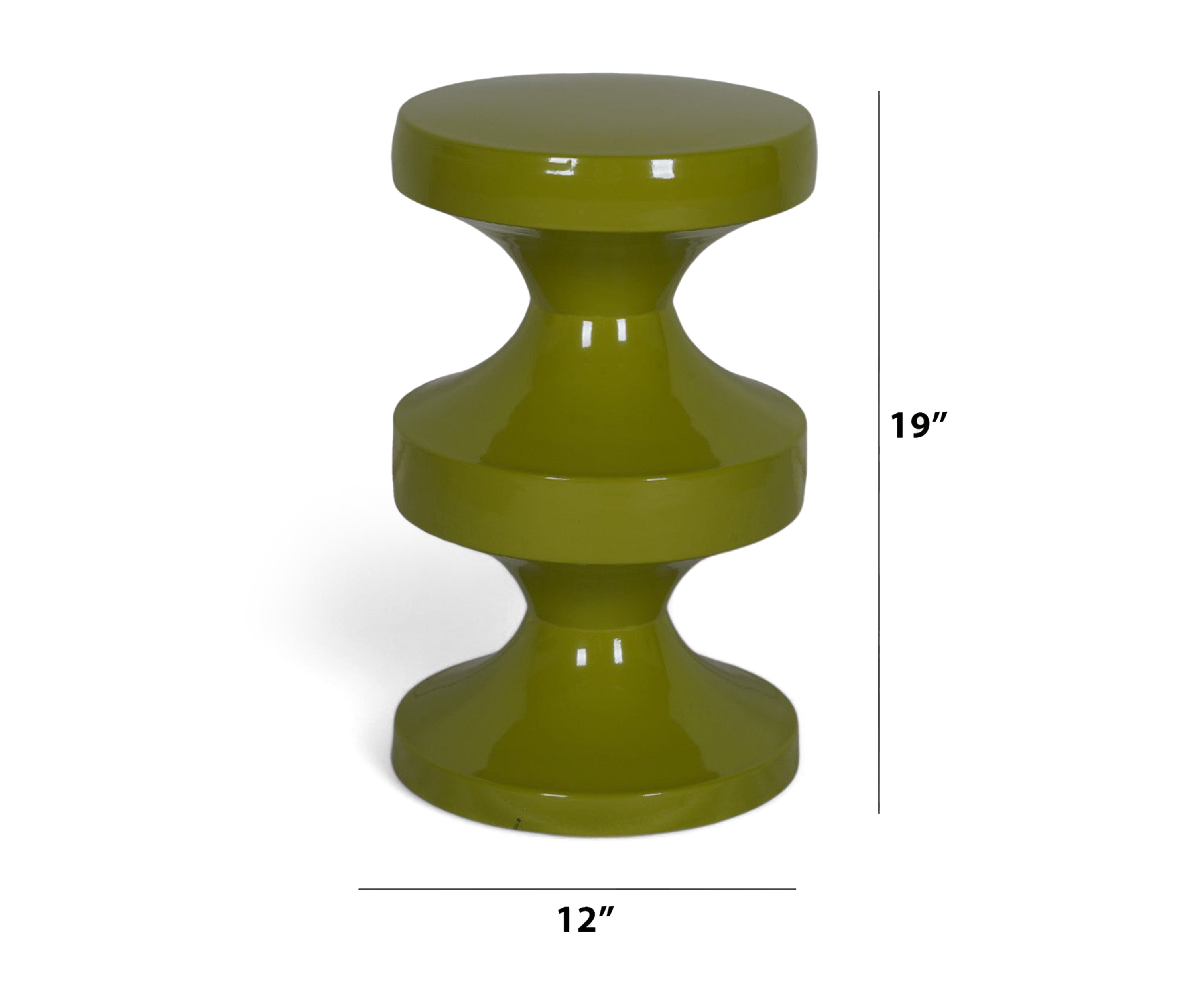 Contemporary Three-Layered Olive Green Accent Table