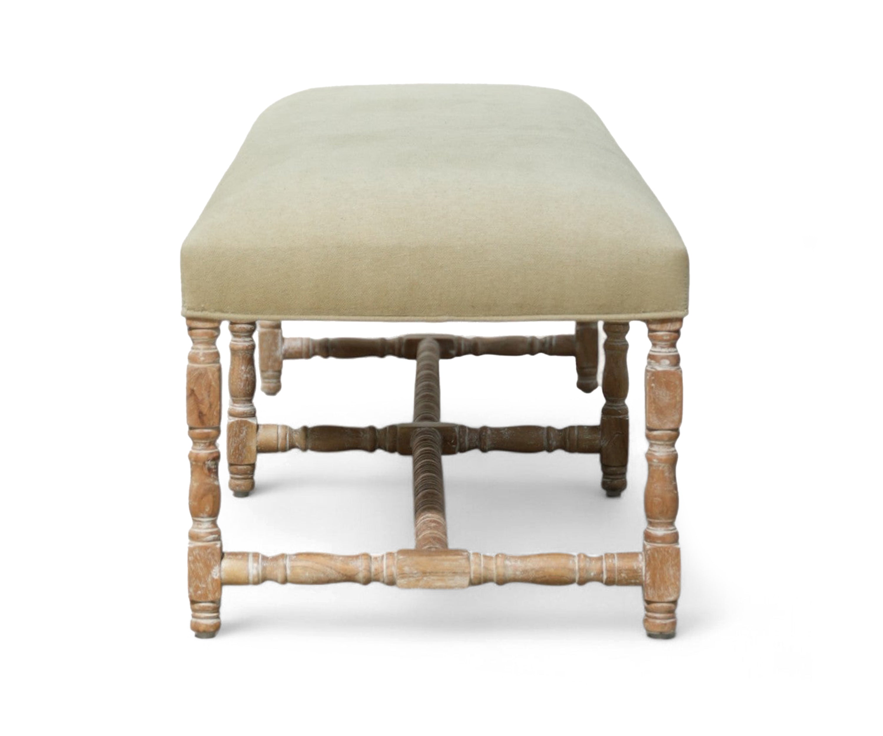 Baulstered Beige bench