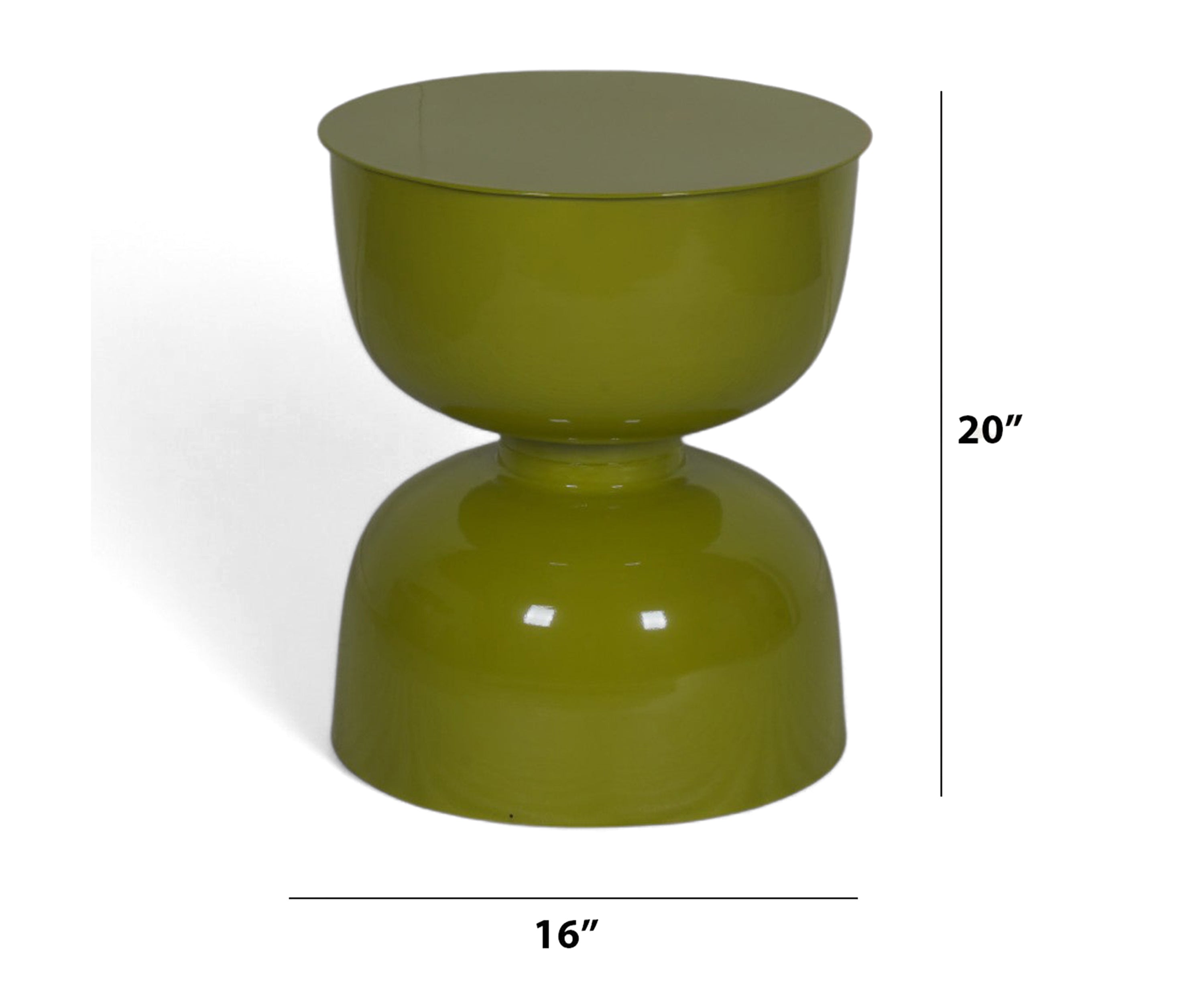 Soft Sage Olive Hourglass Fiber Stool