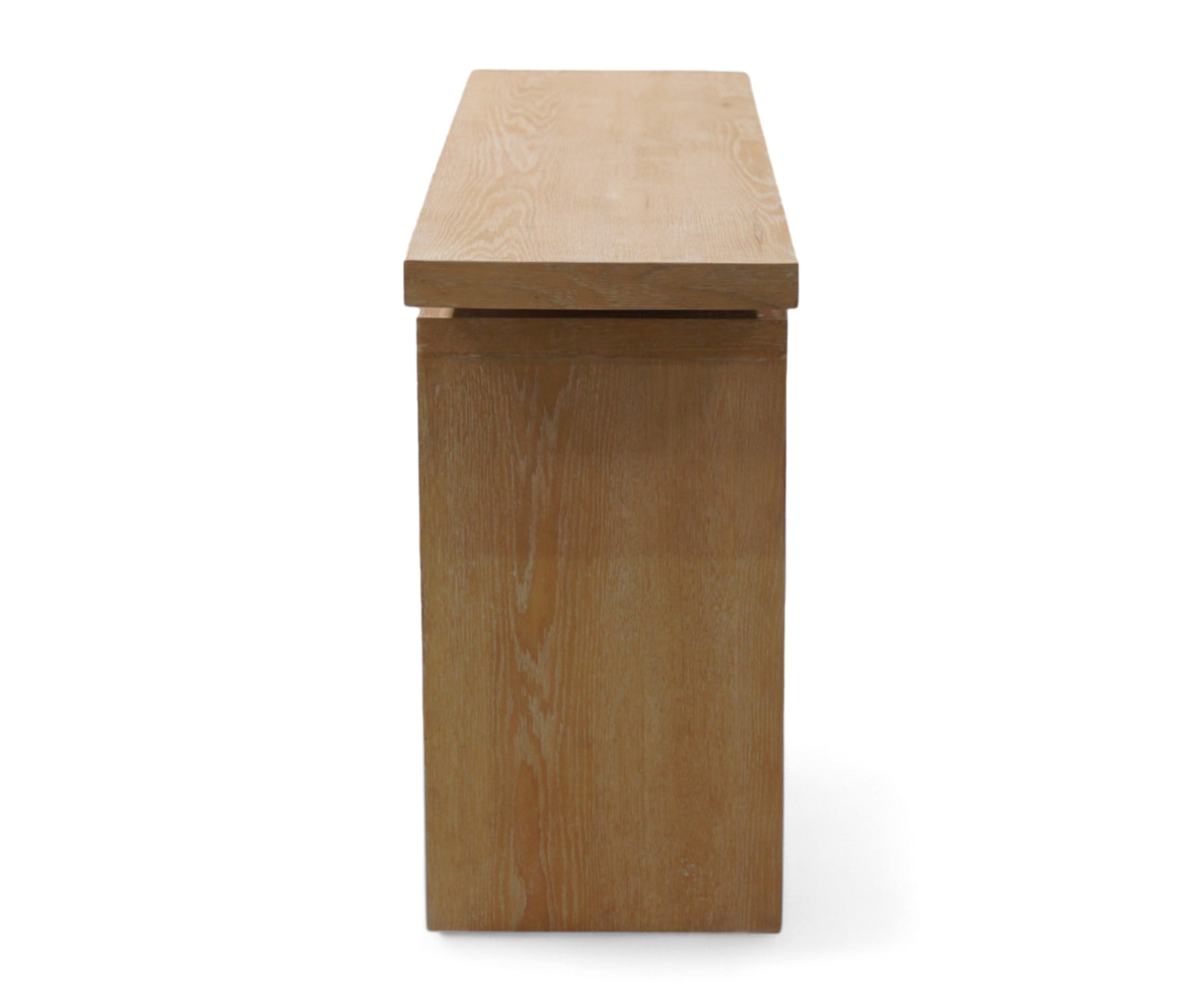 Floating Top Oak Console Table