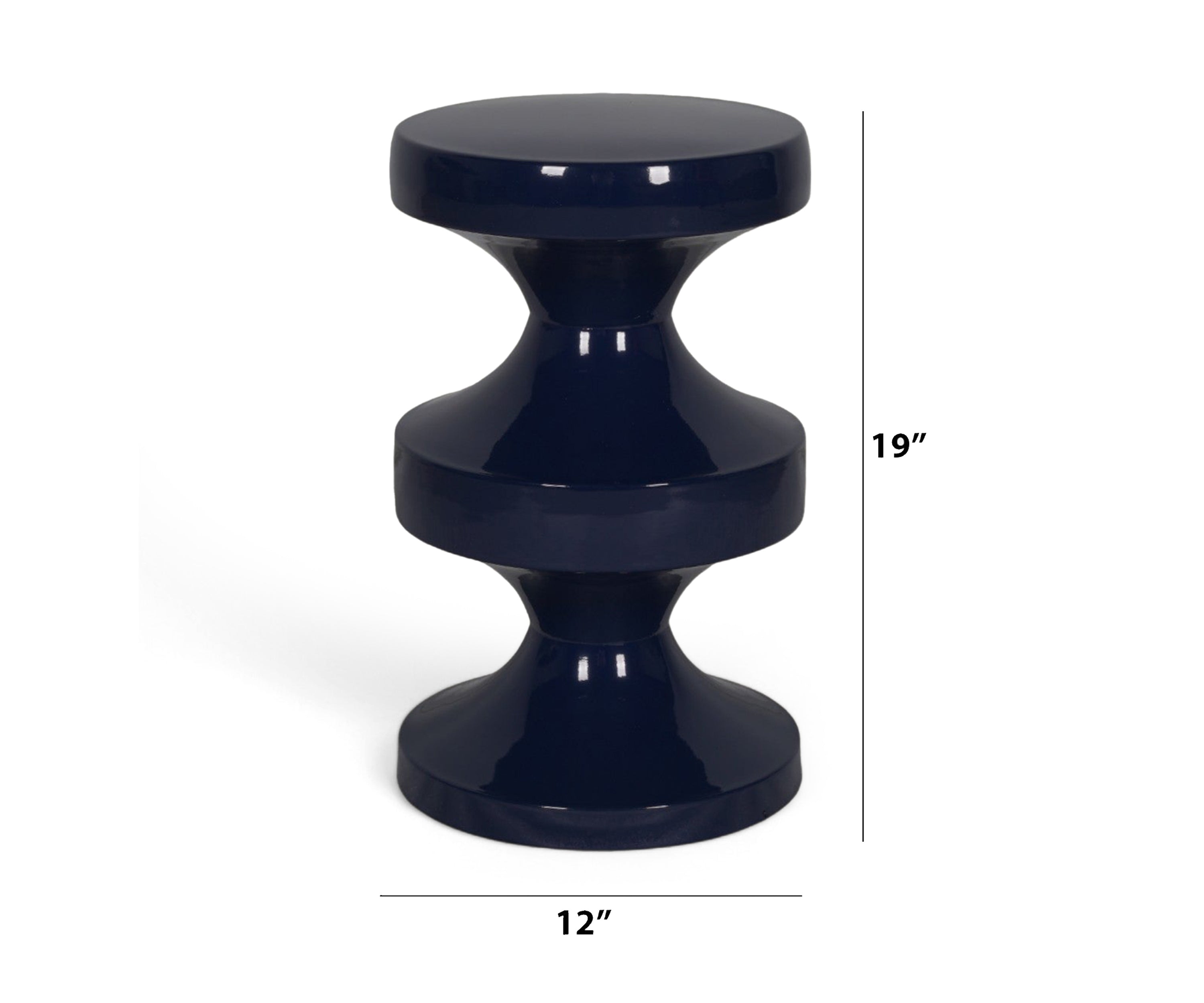 Three-Tiered Teal Hourglass Fiber Table