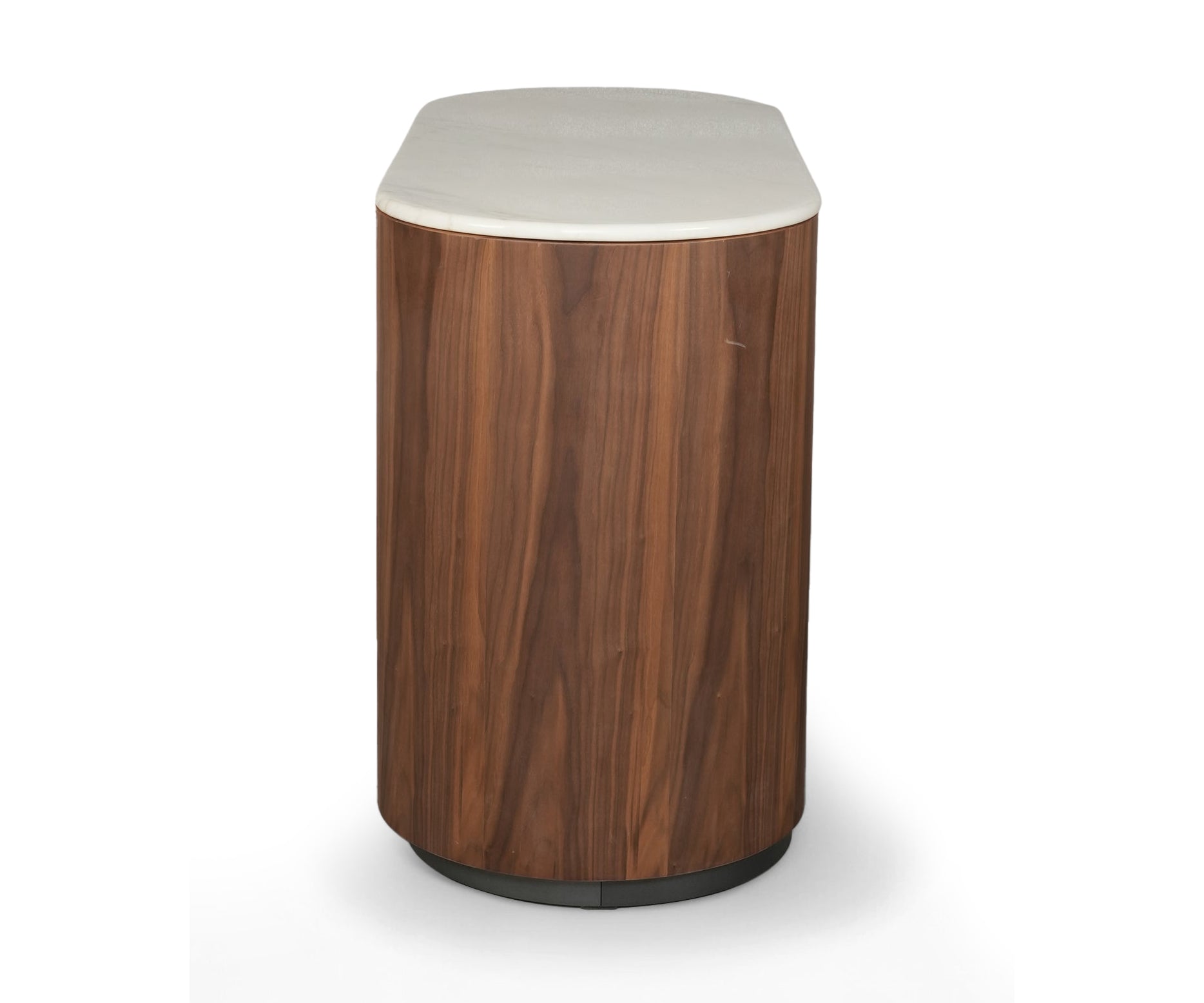 Oval Walnut Sideboard with Marble Top