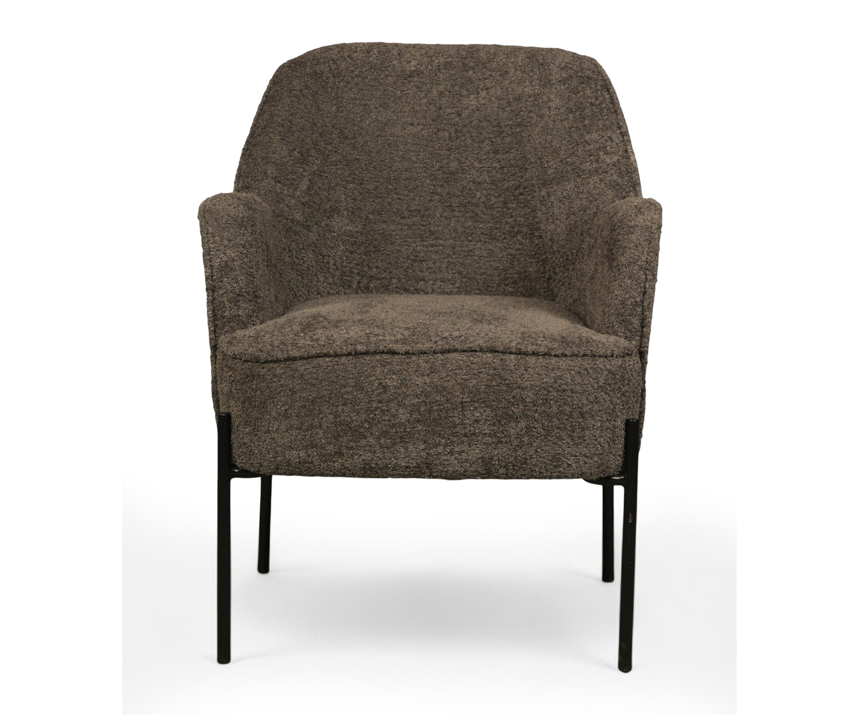 Modern Charcoal Upholstered Armchair with Metal Legs