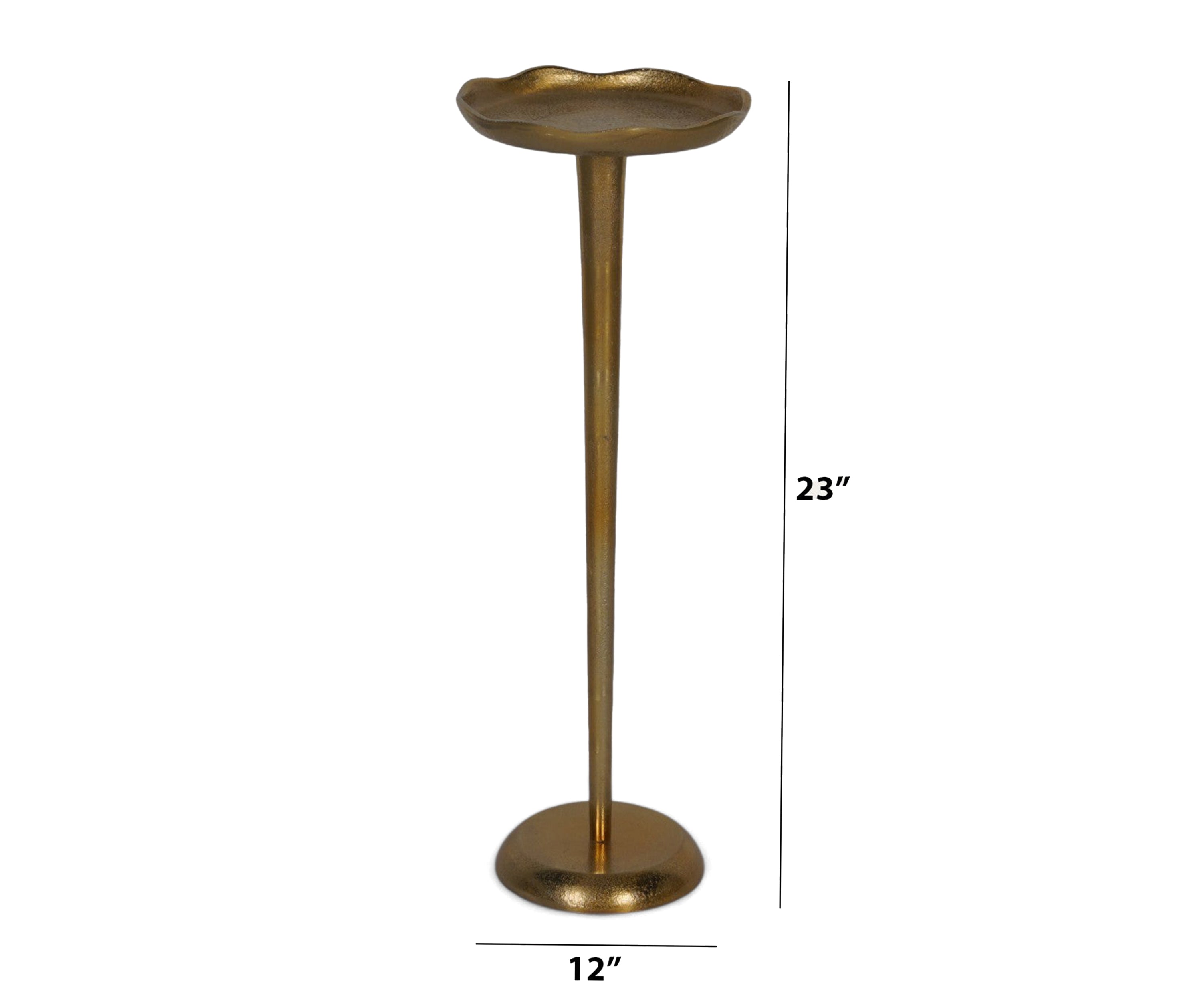 Tall Tray Accent Peg Table in Burnished Gold