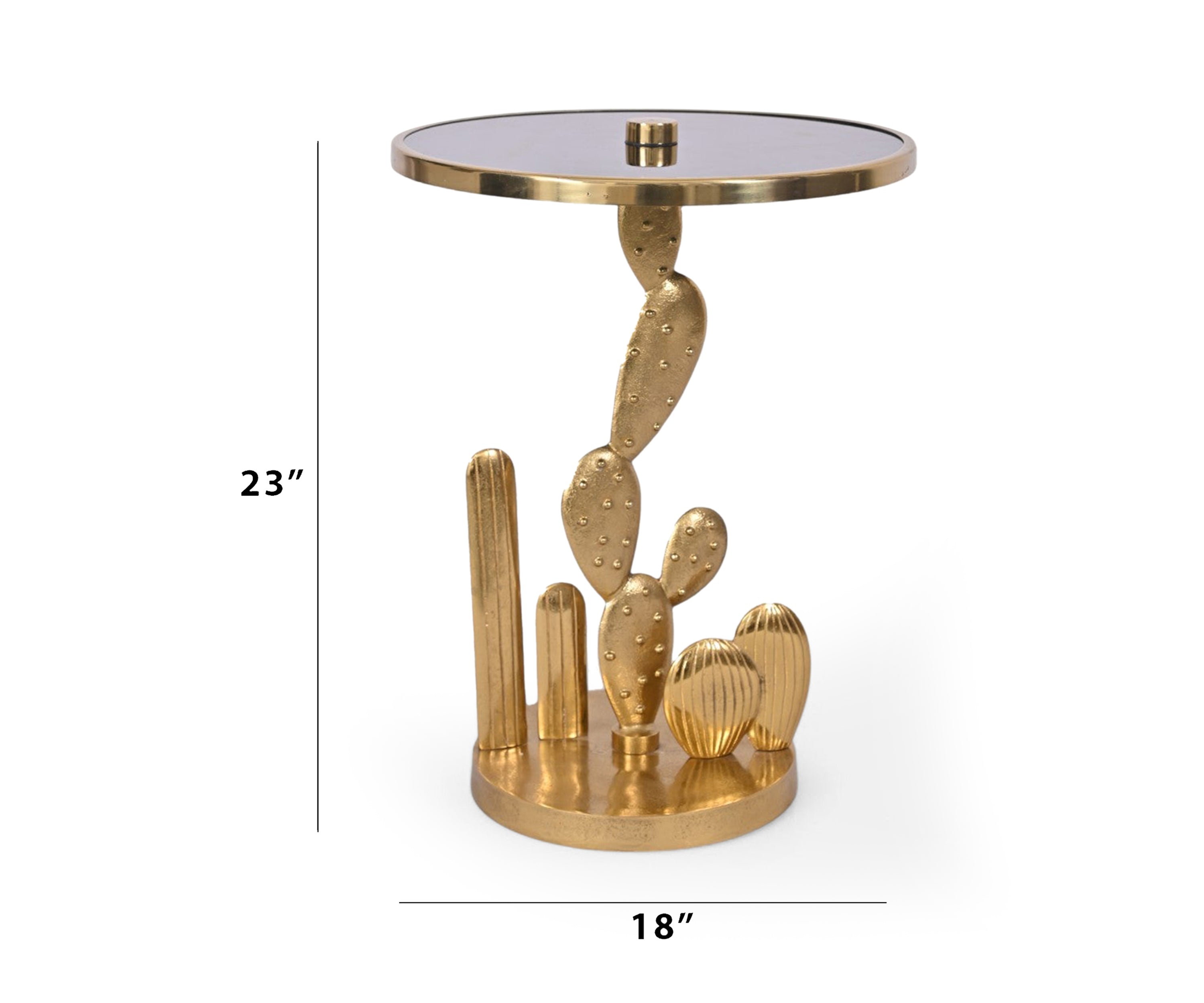 Golden Abstract Side Table