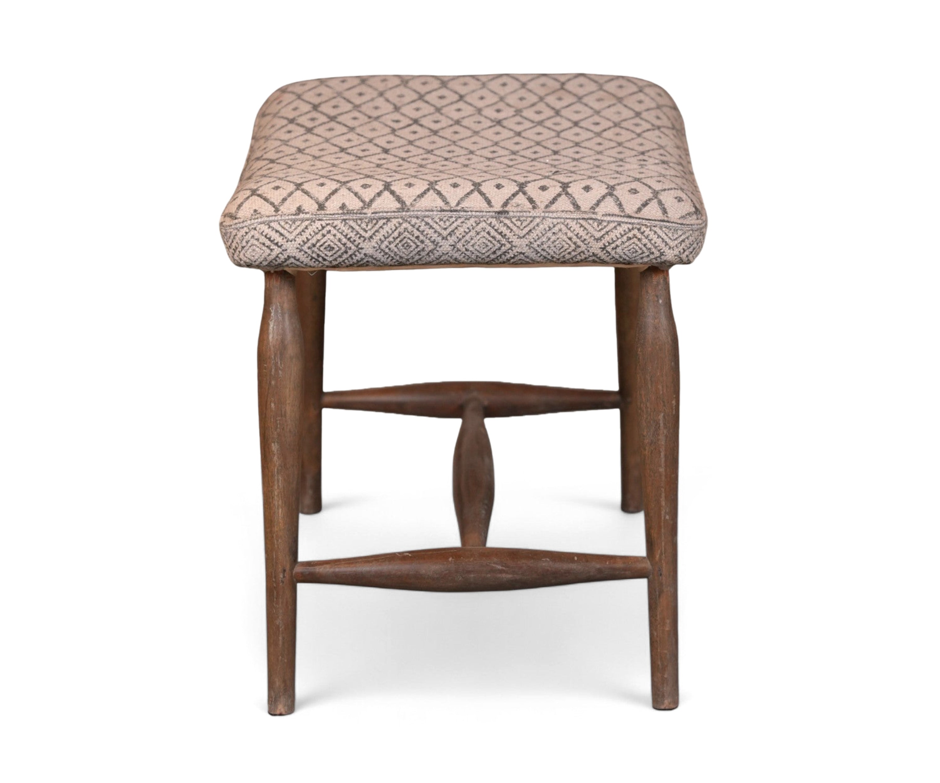 Hand Woven Dhurrie Upholstered Stool