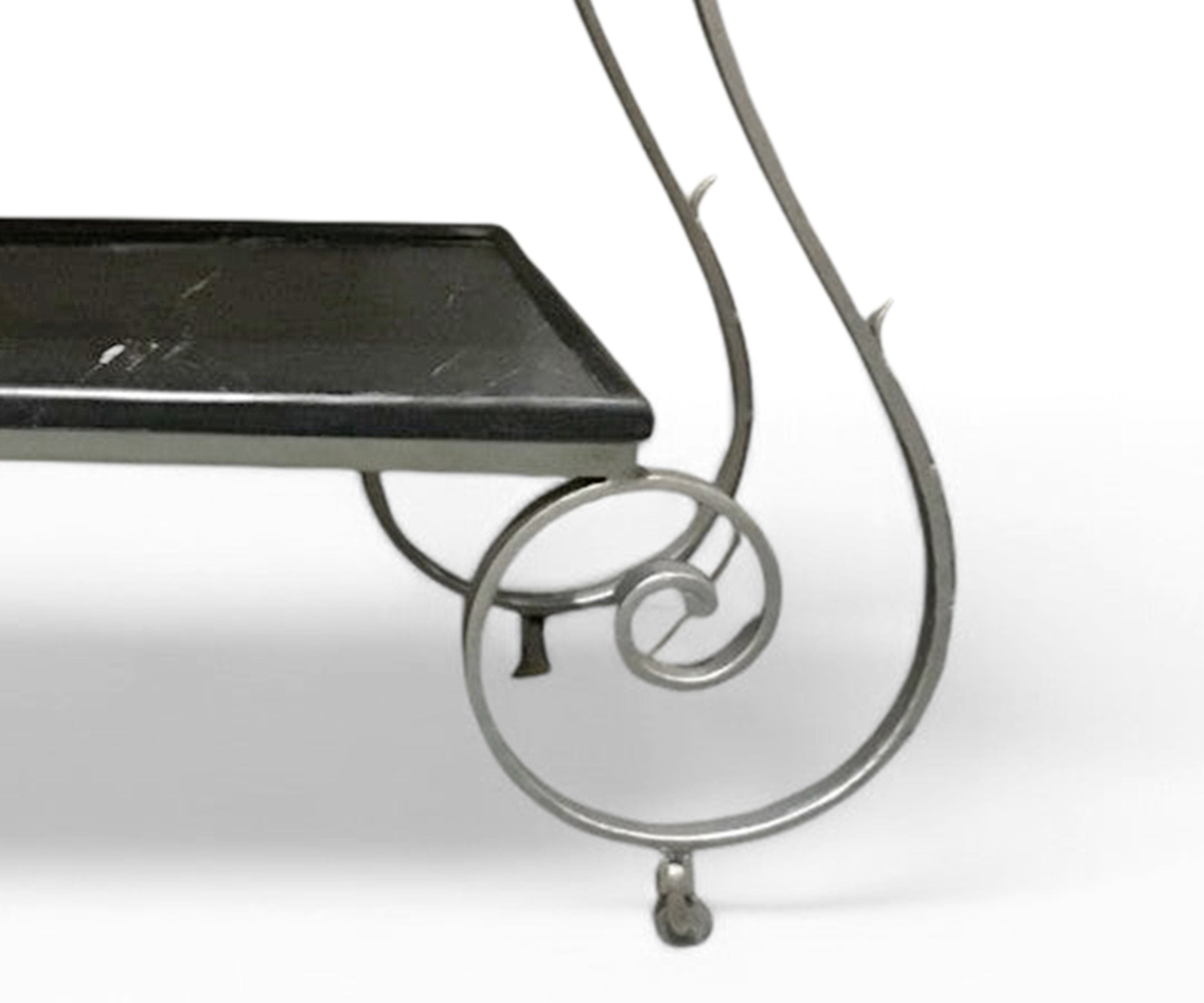 2 Tier Marble & Iron Console