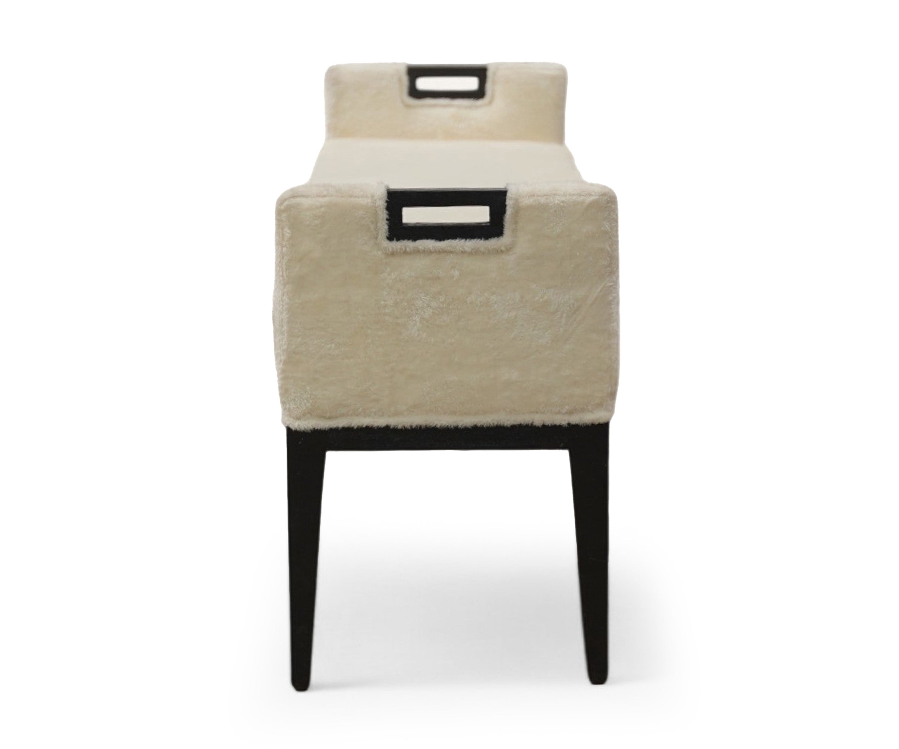 Contemporary Bouclé Bench with Cut-Out Handles