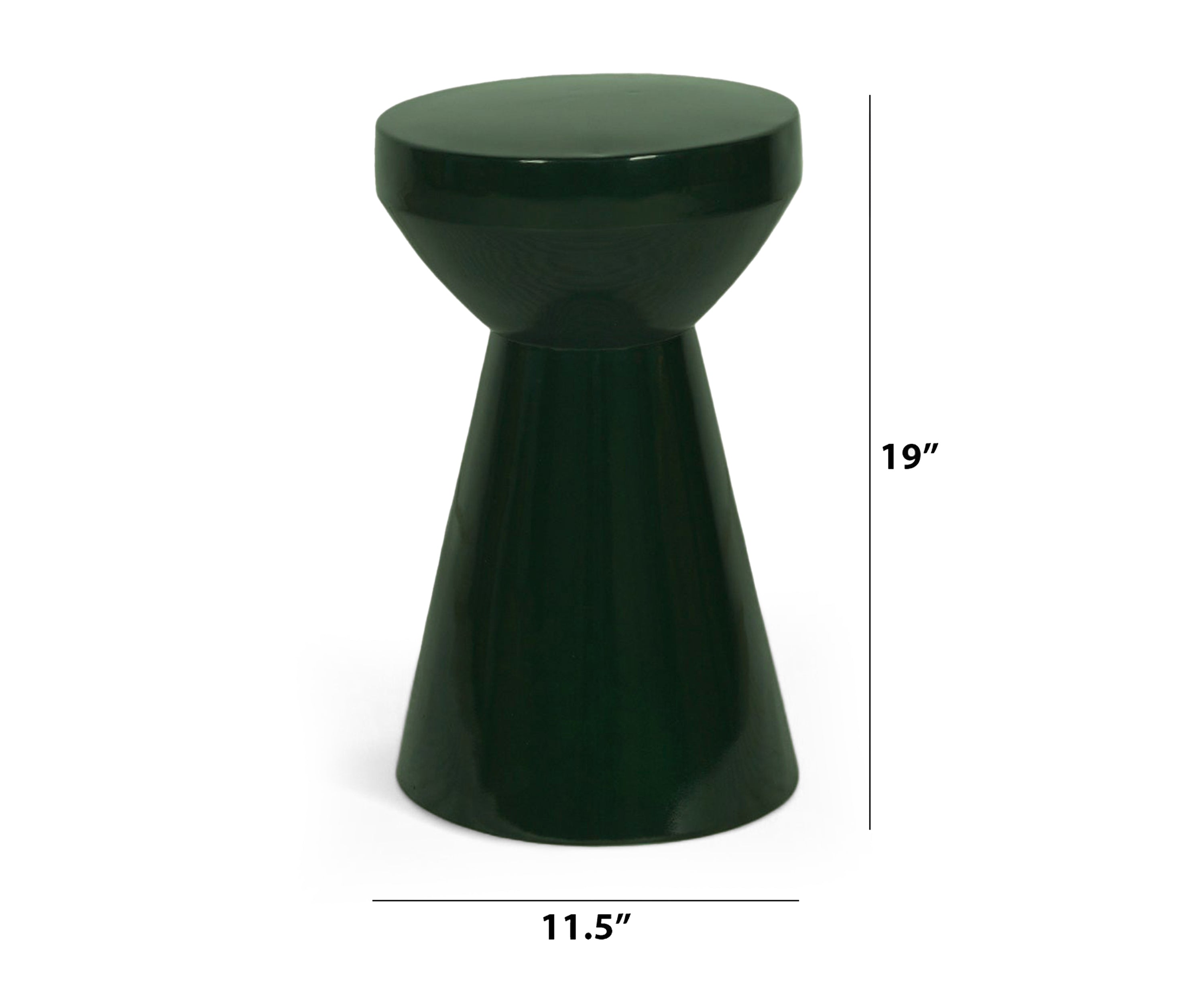 Palm Green Hourglass Side Table