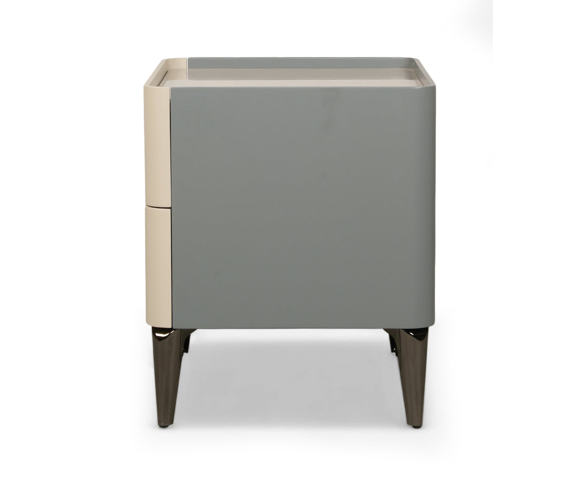 Two-Tone Modern Nightstand with Metal Legs