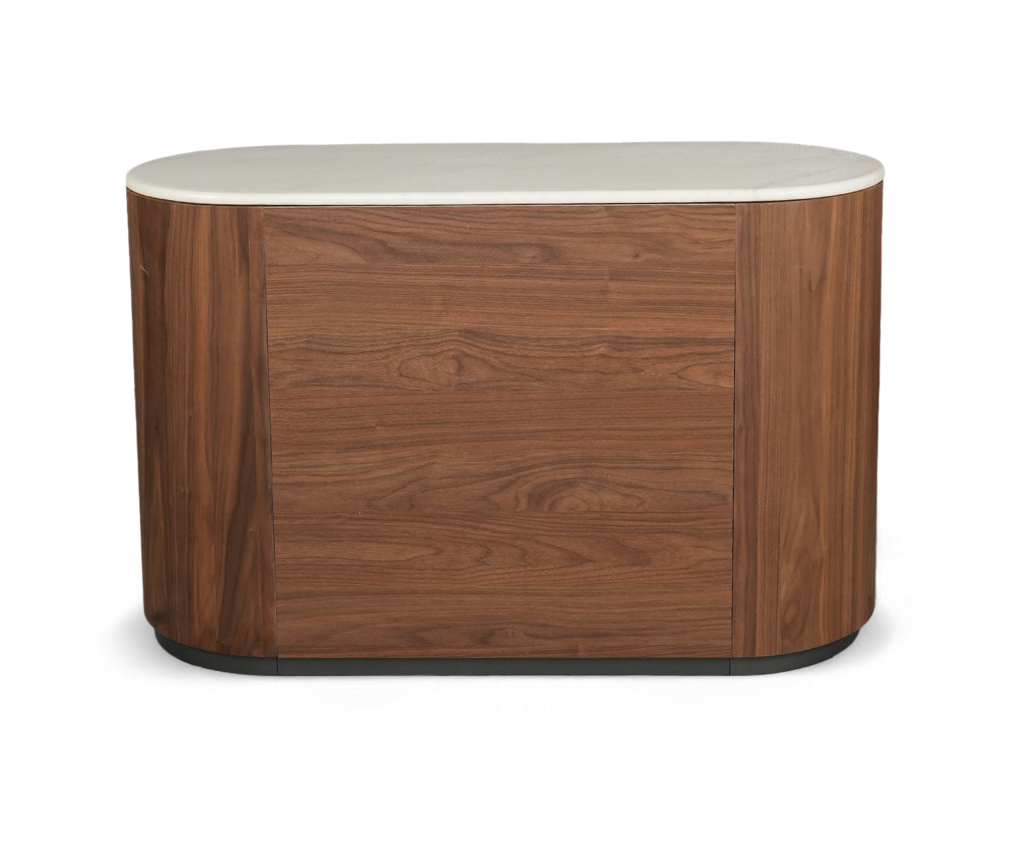 Oval Walnut Sideboard with Marble Top