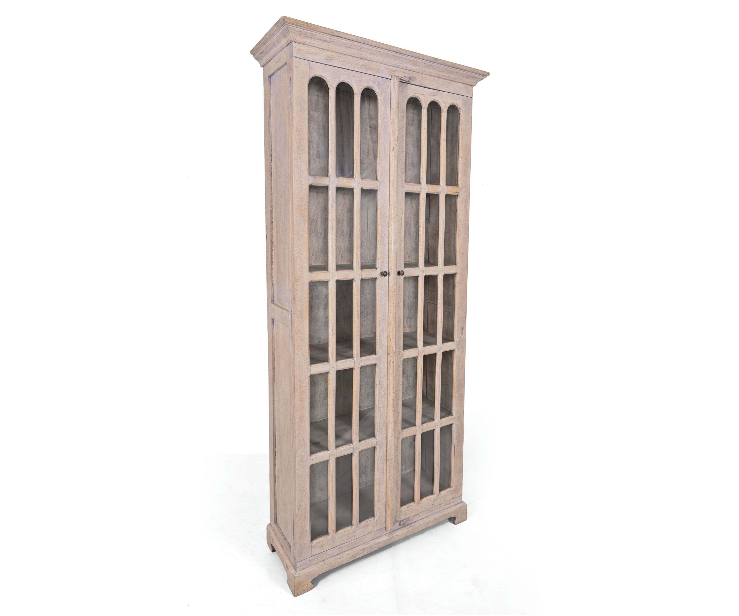 French Country Natural Brown Wood Cabinet