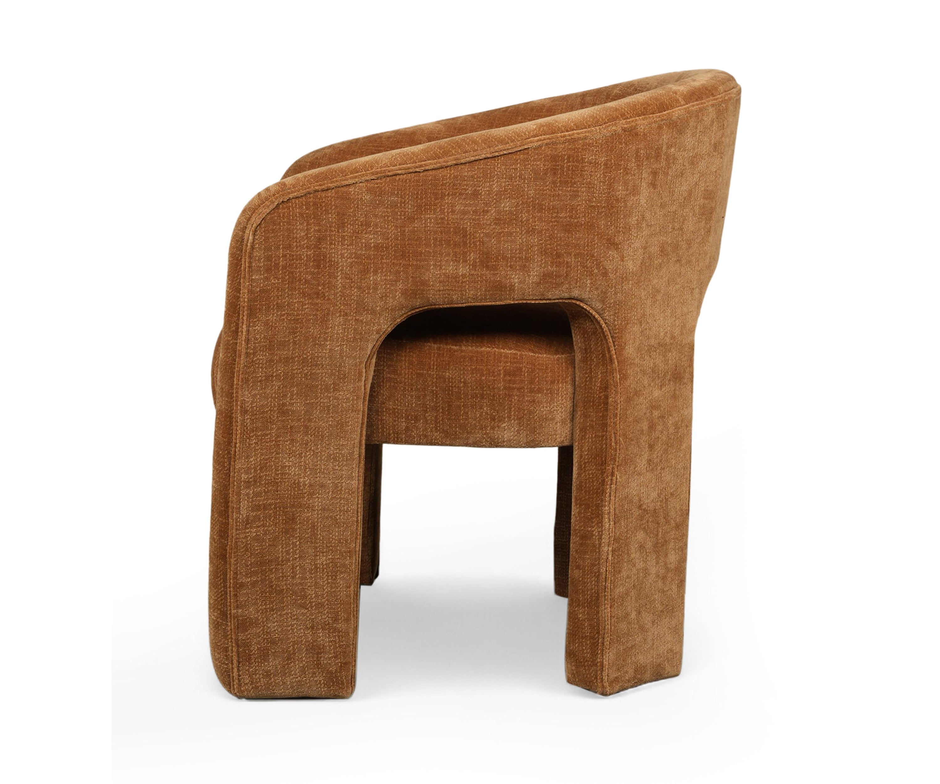 Curved Mid-Century Modern Upholstered Lounge Chair