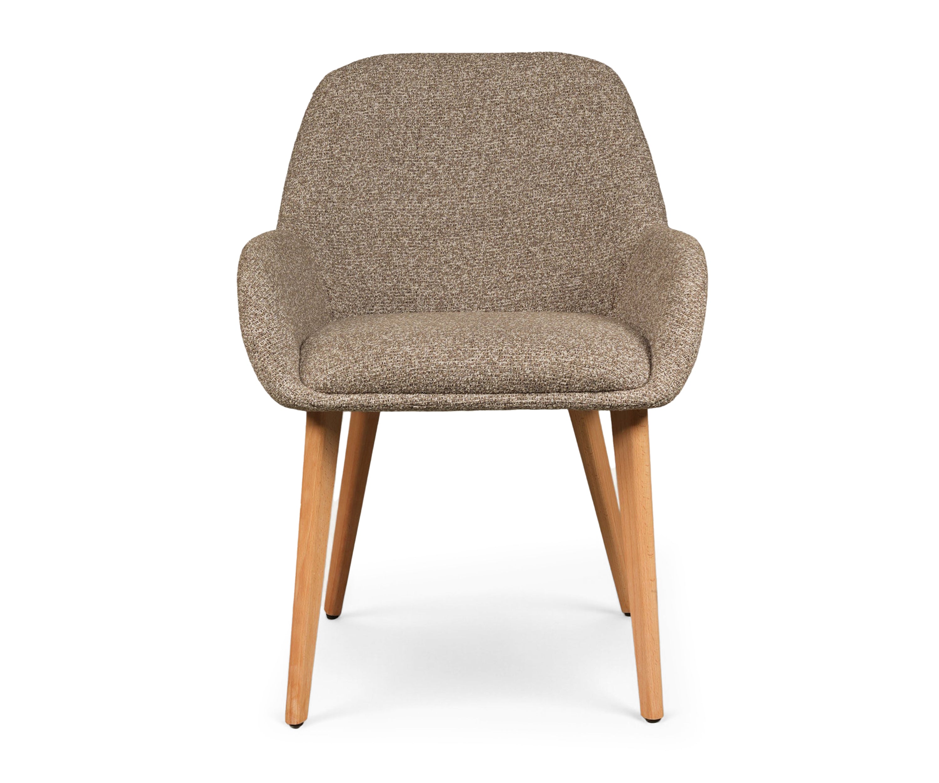Mid-Century Modern Upholstered Armchair with Wooden Legs