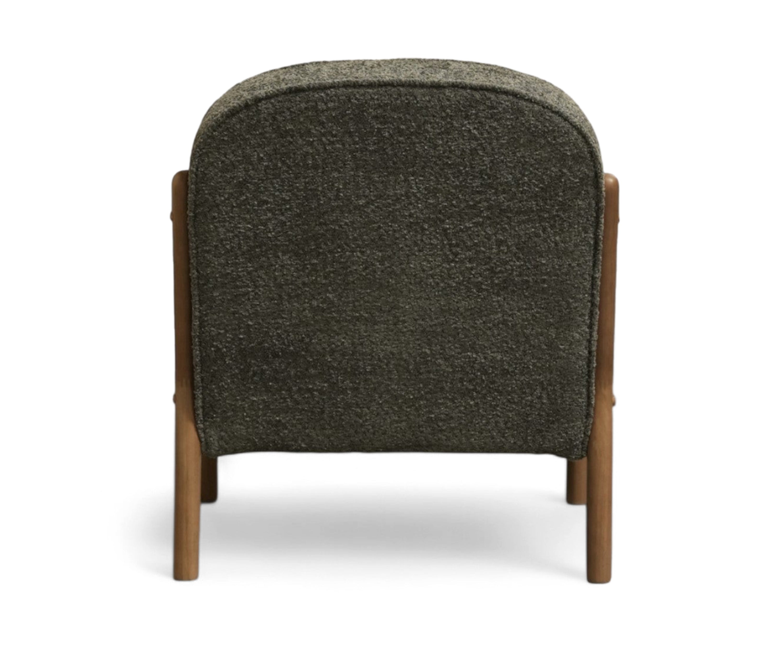 Mid-Century Bouclé Armchair with Wooden Frame