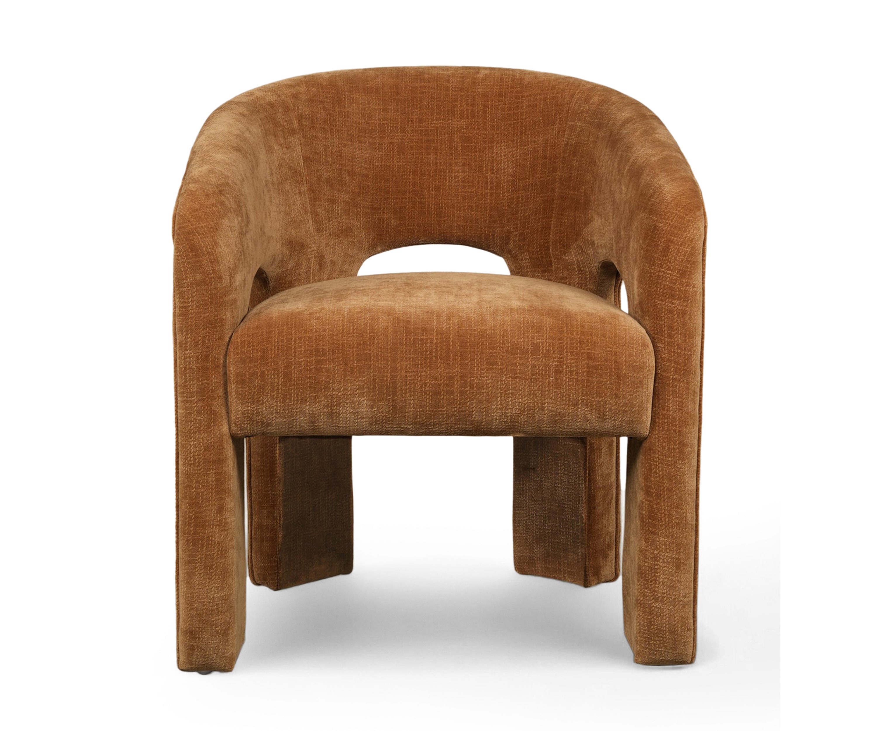 Curved Mid-Century Modern Upholstered Lounge Chair