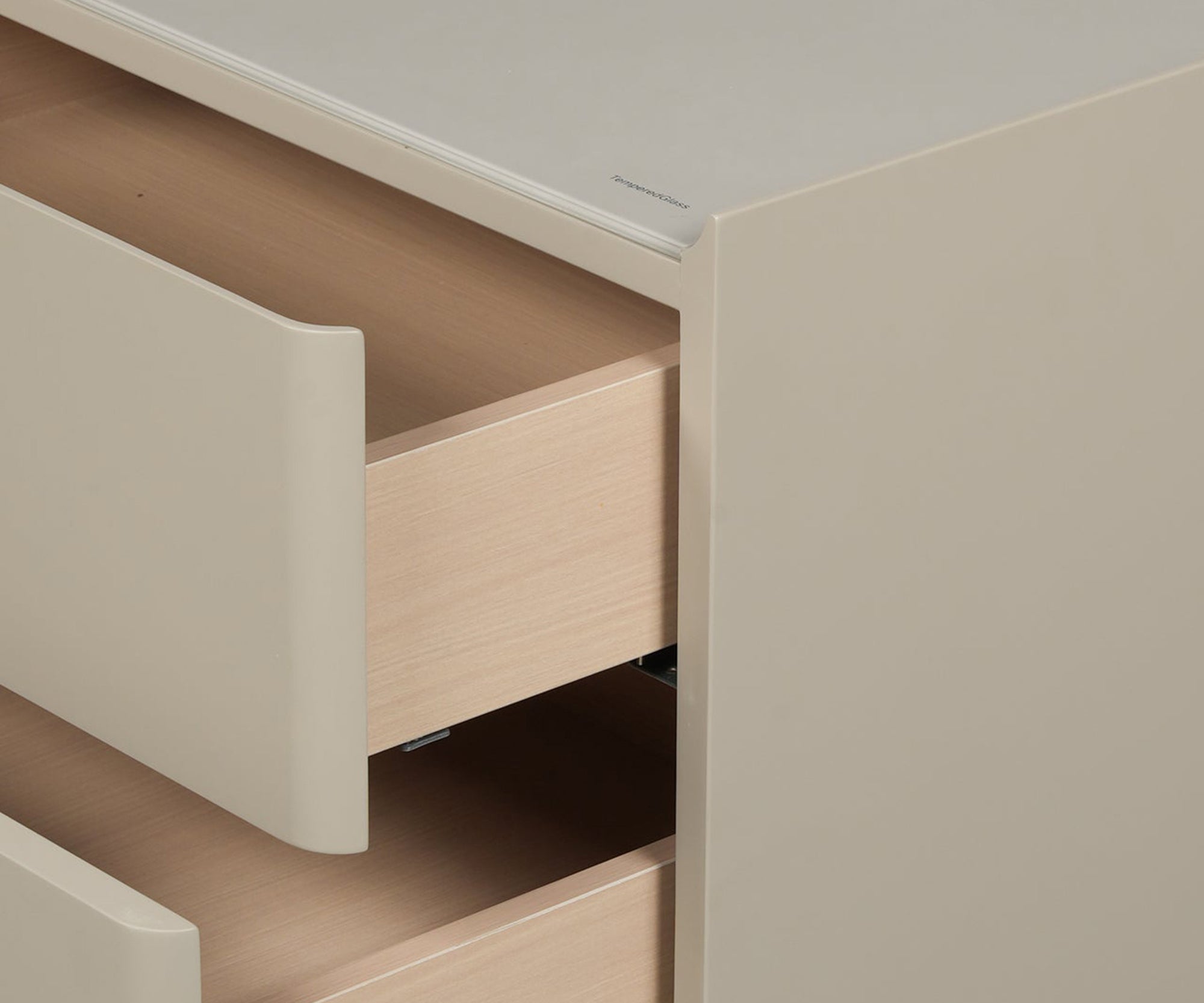 Taupe Three-Drawer Modern Dresser