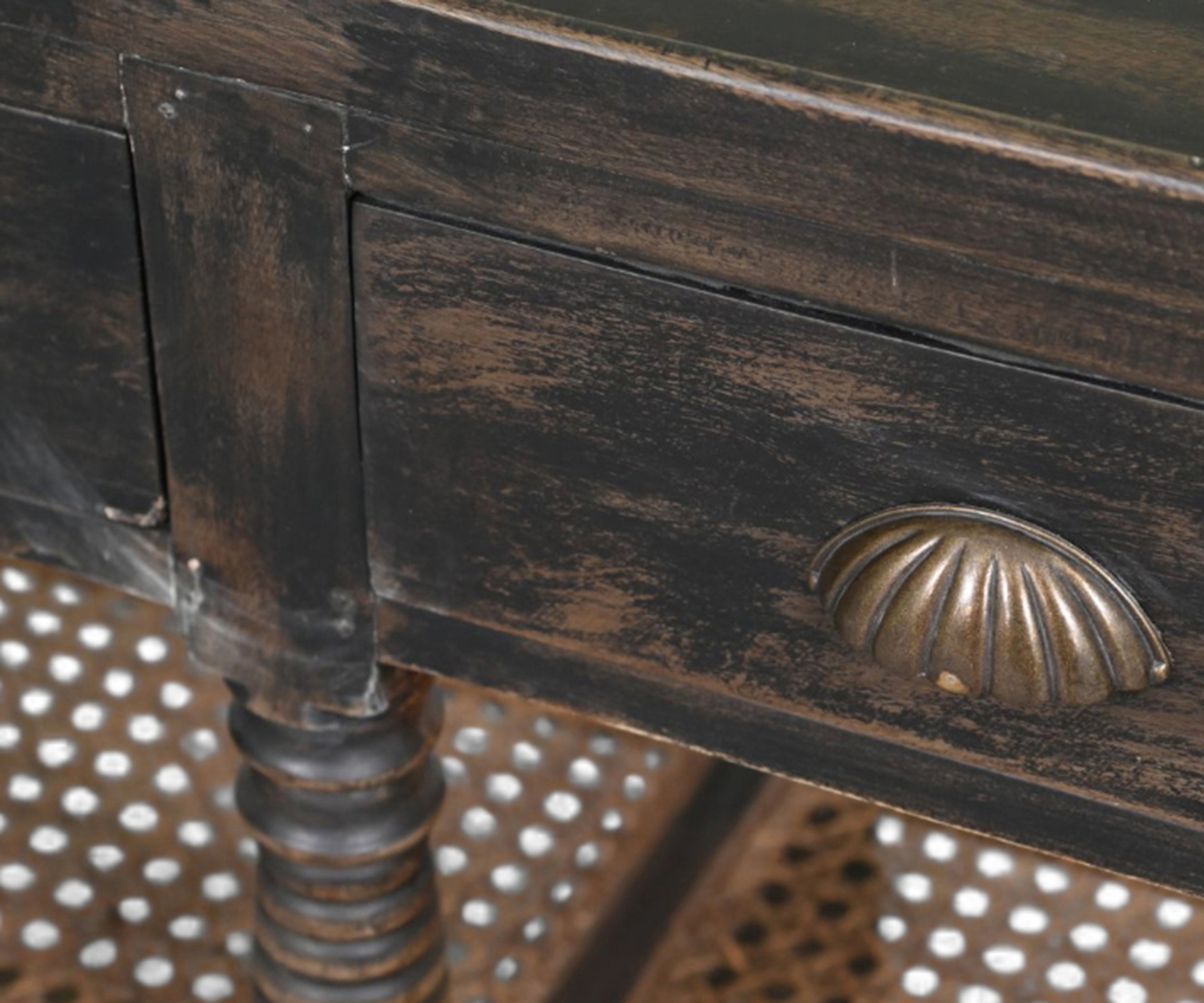 French Cane console table