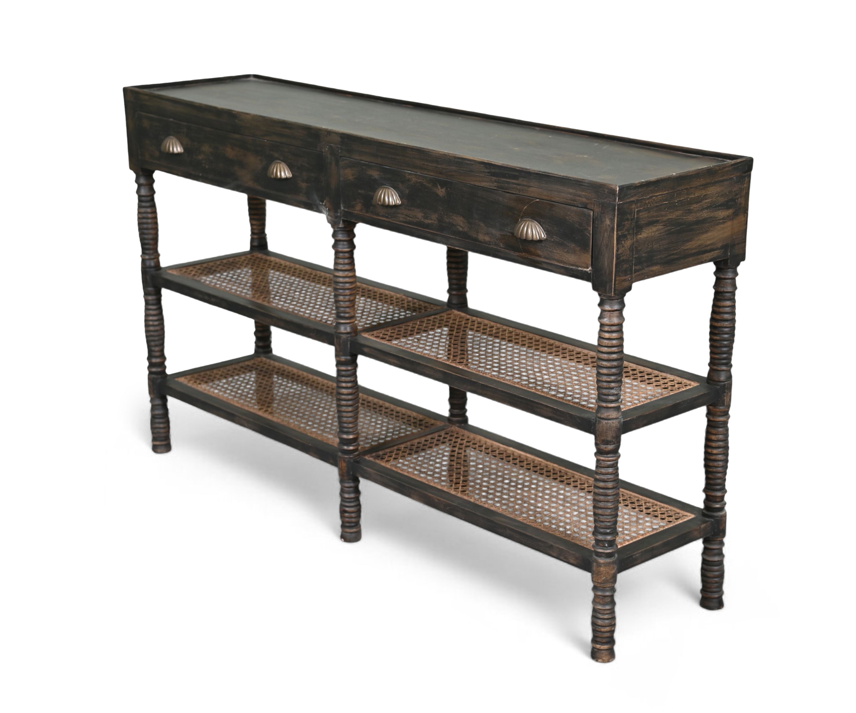 French Cane console table