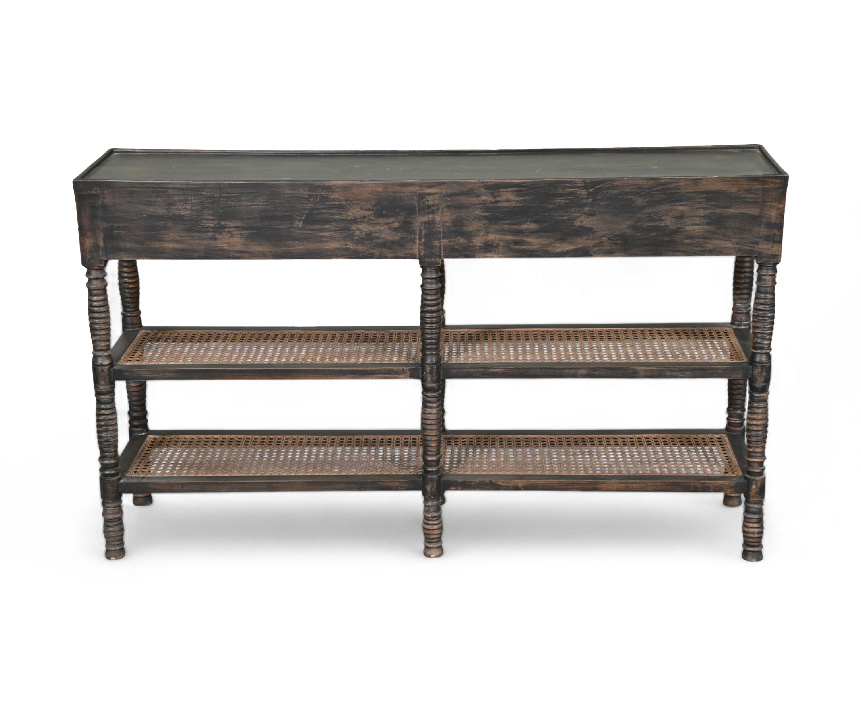 French Cane console table