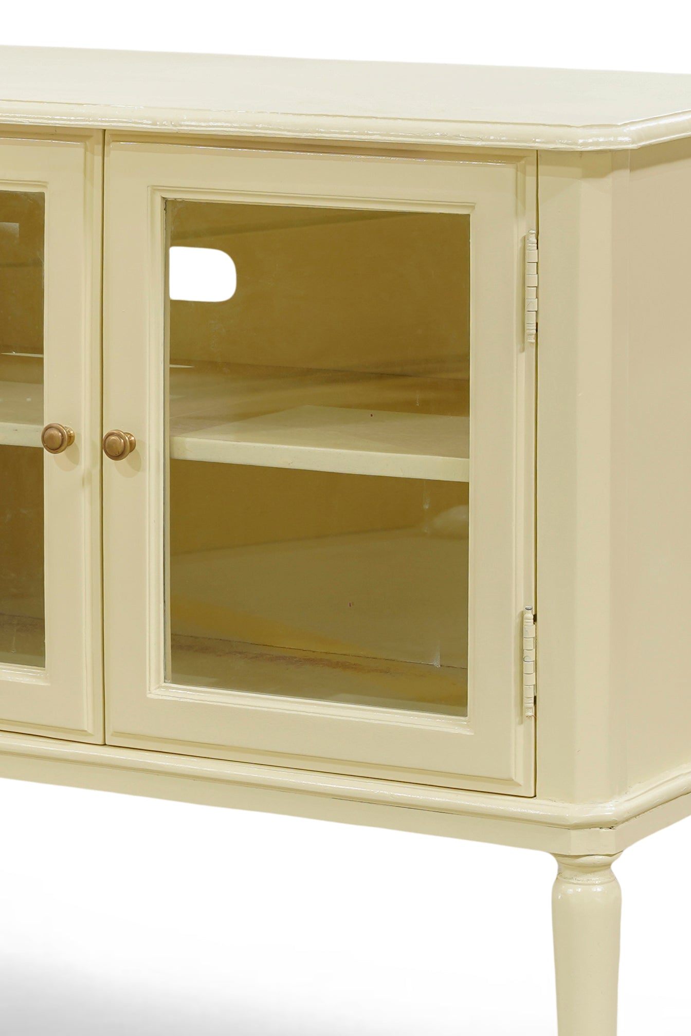 Arden Fluted-Leg Glass Sideboard