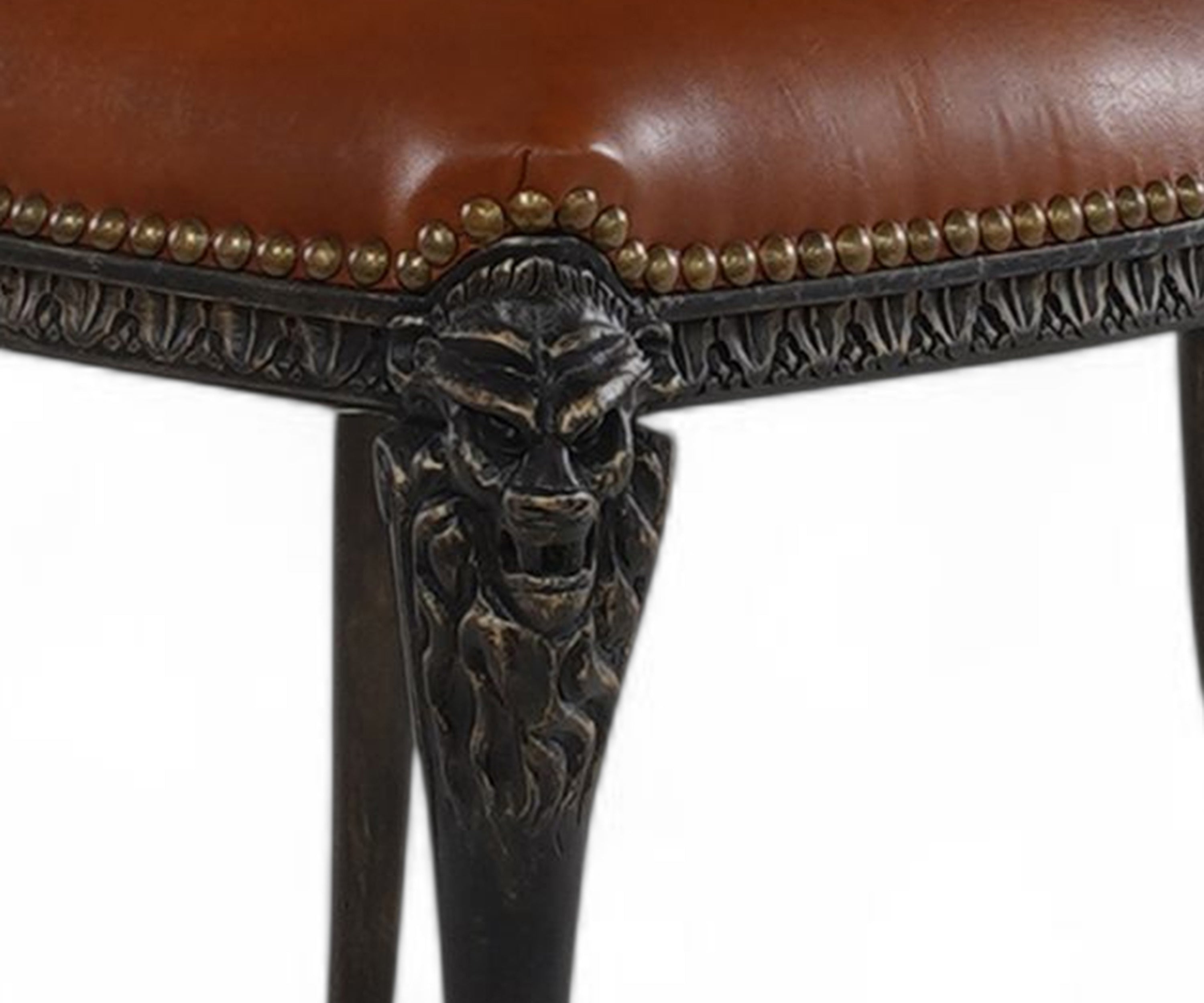 French Leather Lion Head chair