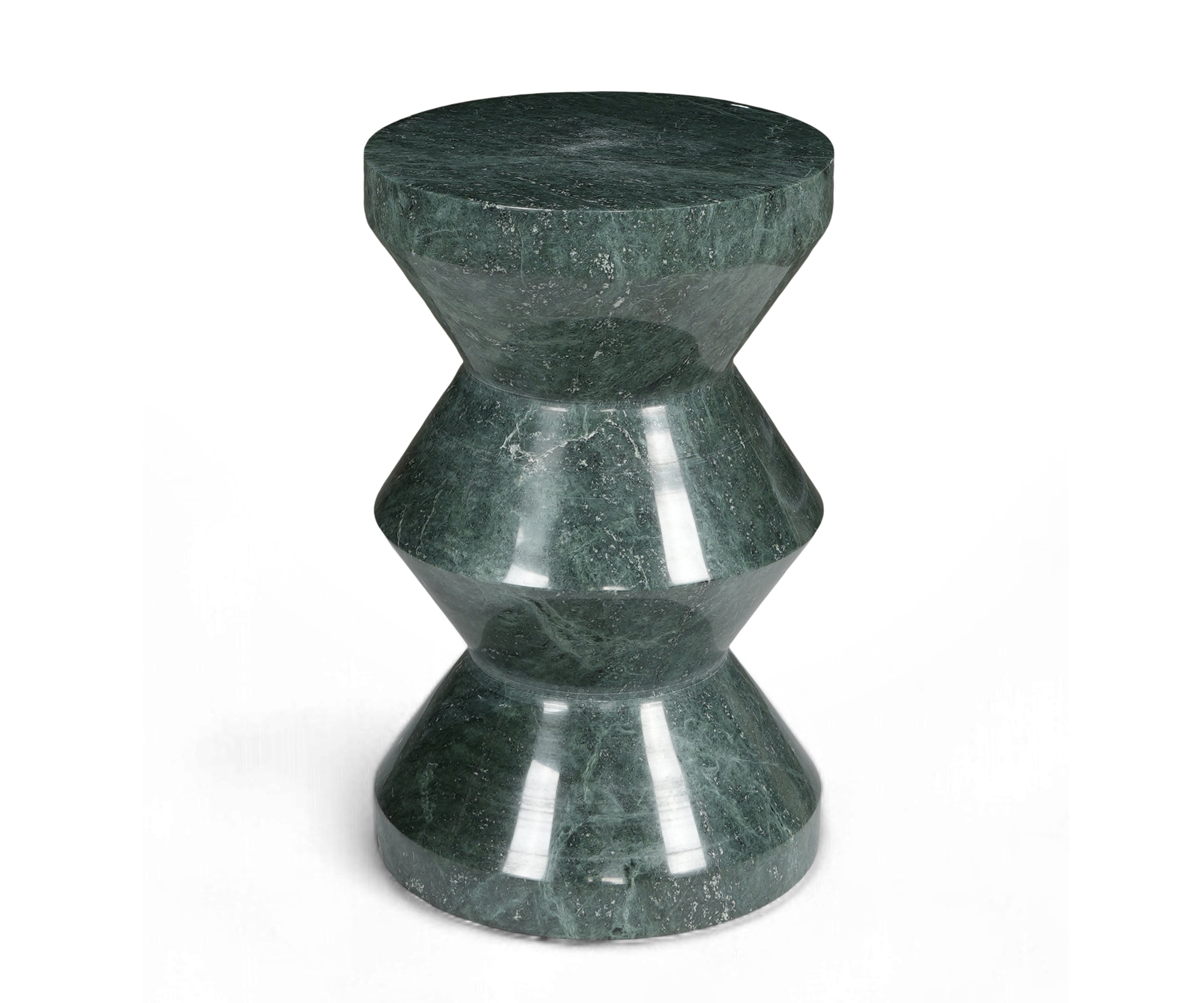 Geometric Green Marble Accent Table