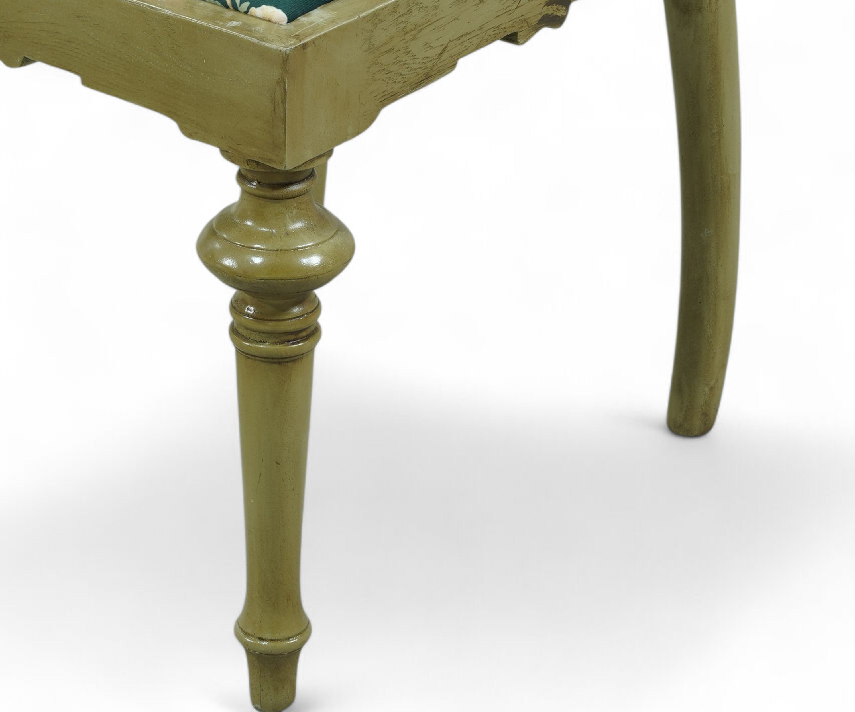 French Floral Upholstered Low-Seated Chair