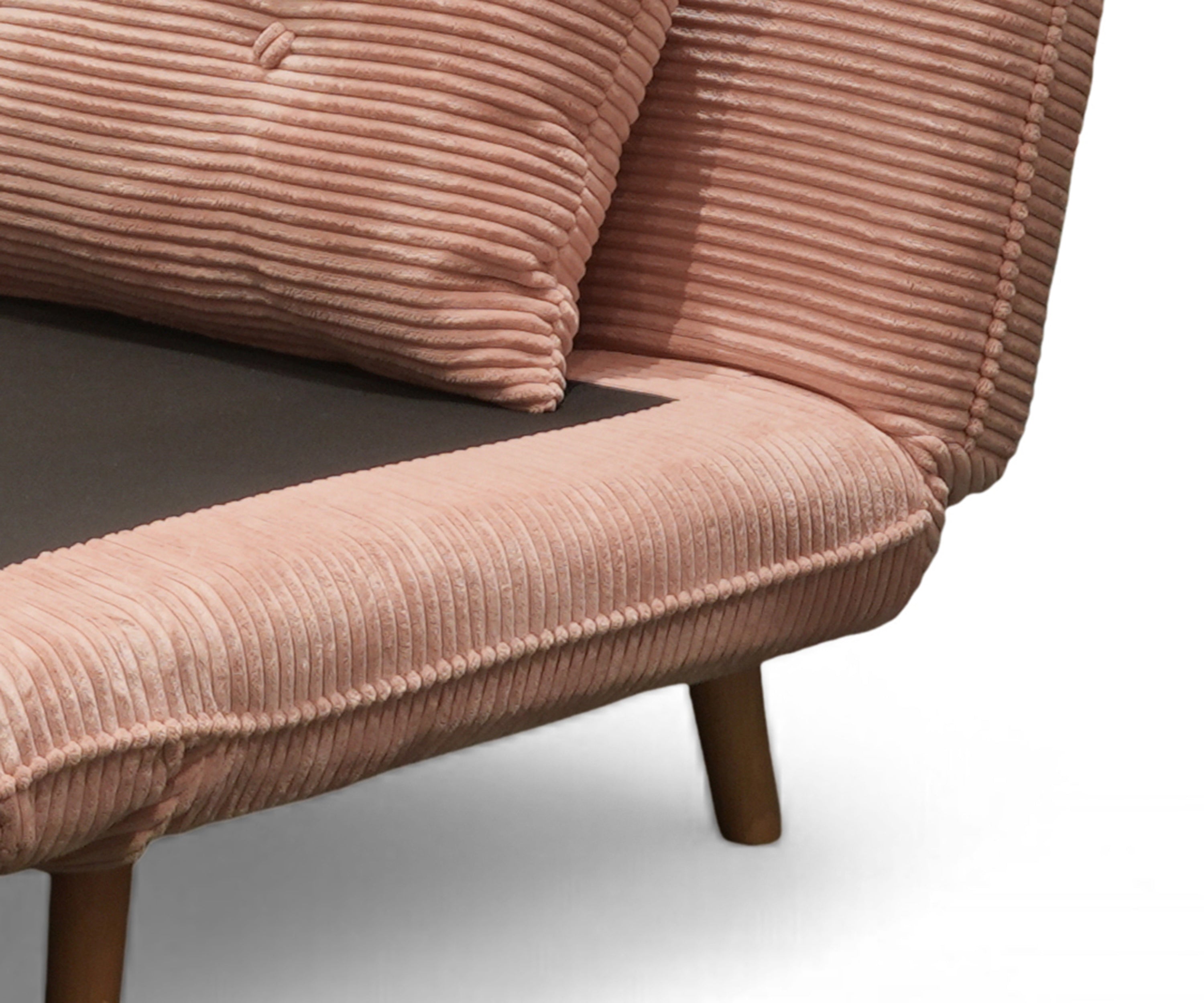 Jordan Corduroy Foldable Sofa with Wodden Legs