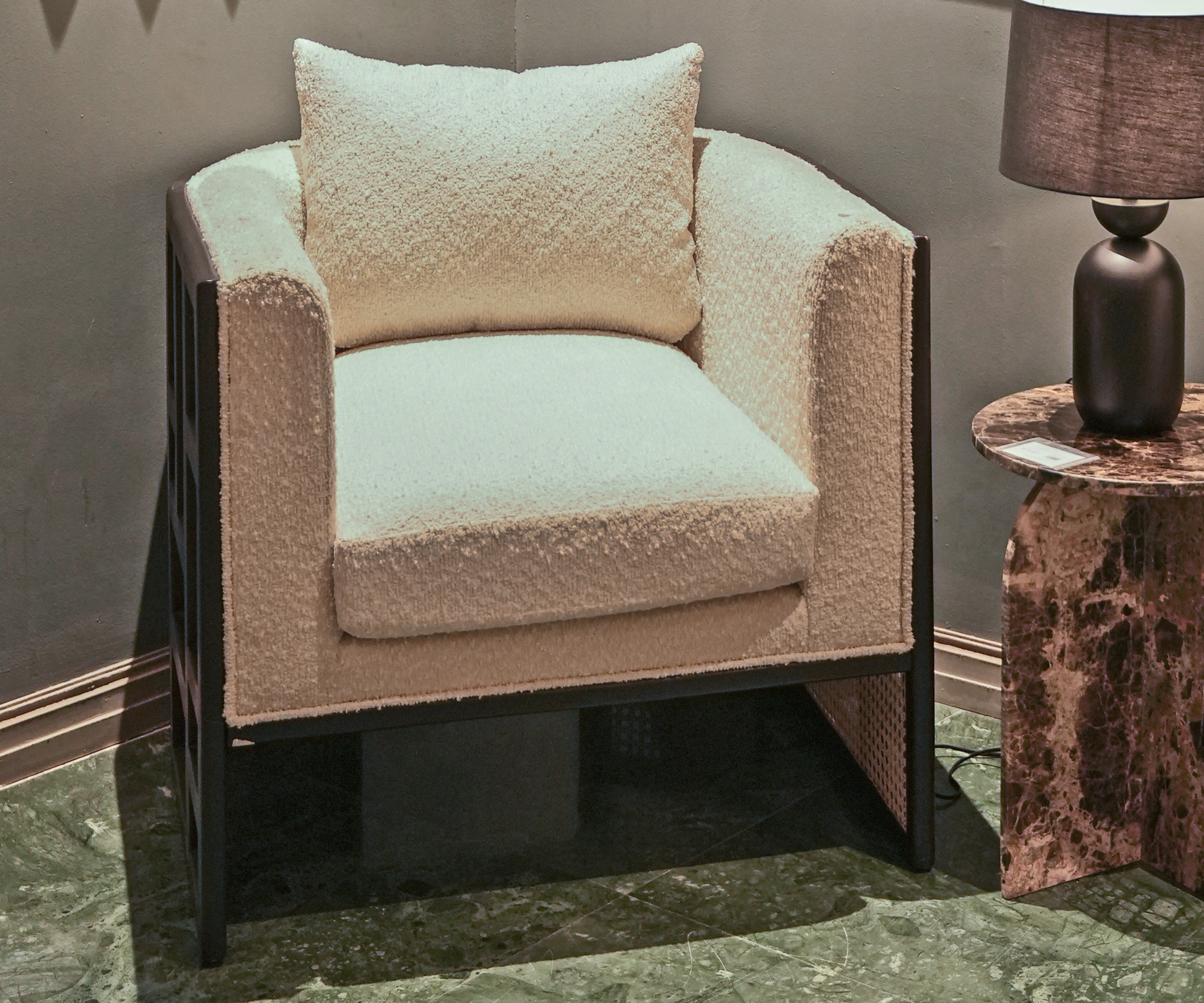 Dual Layer Cane & Linen Arm Sofa Chair