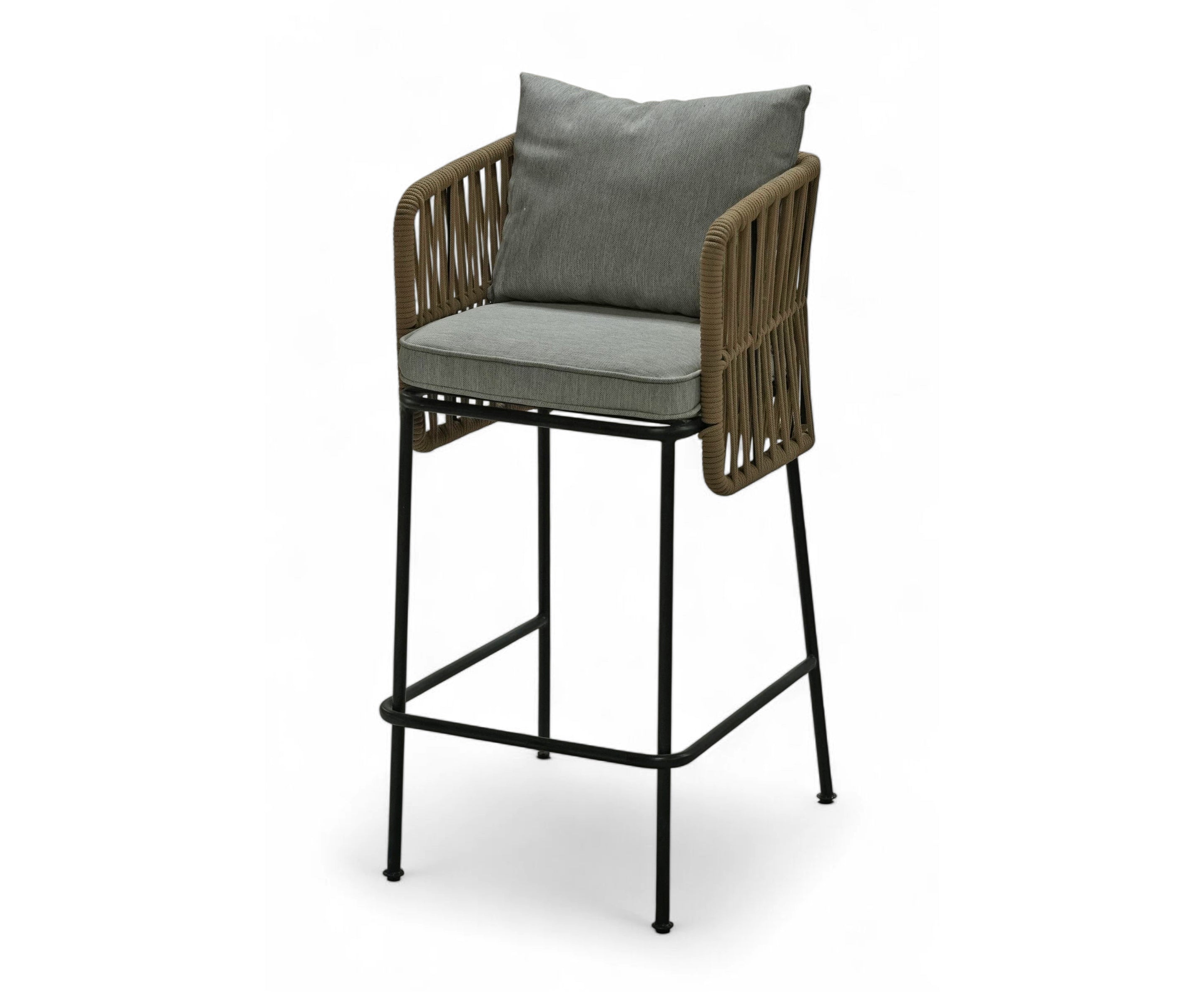 Rope Weave Bar Stool with Cushion