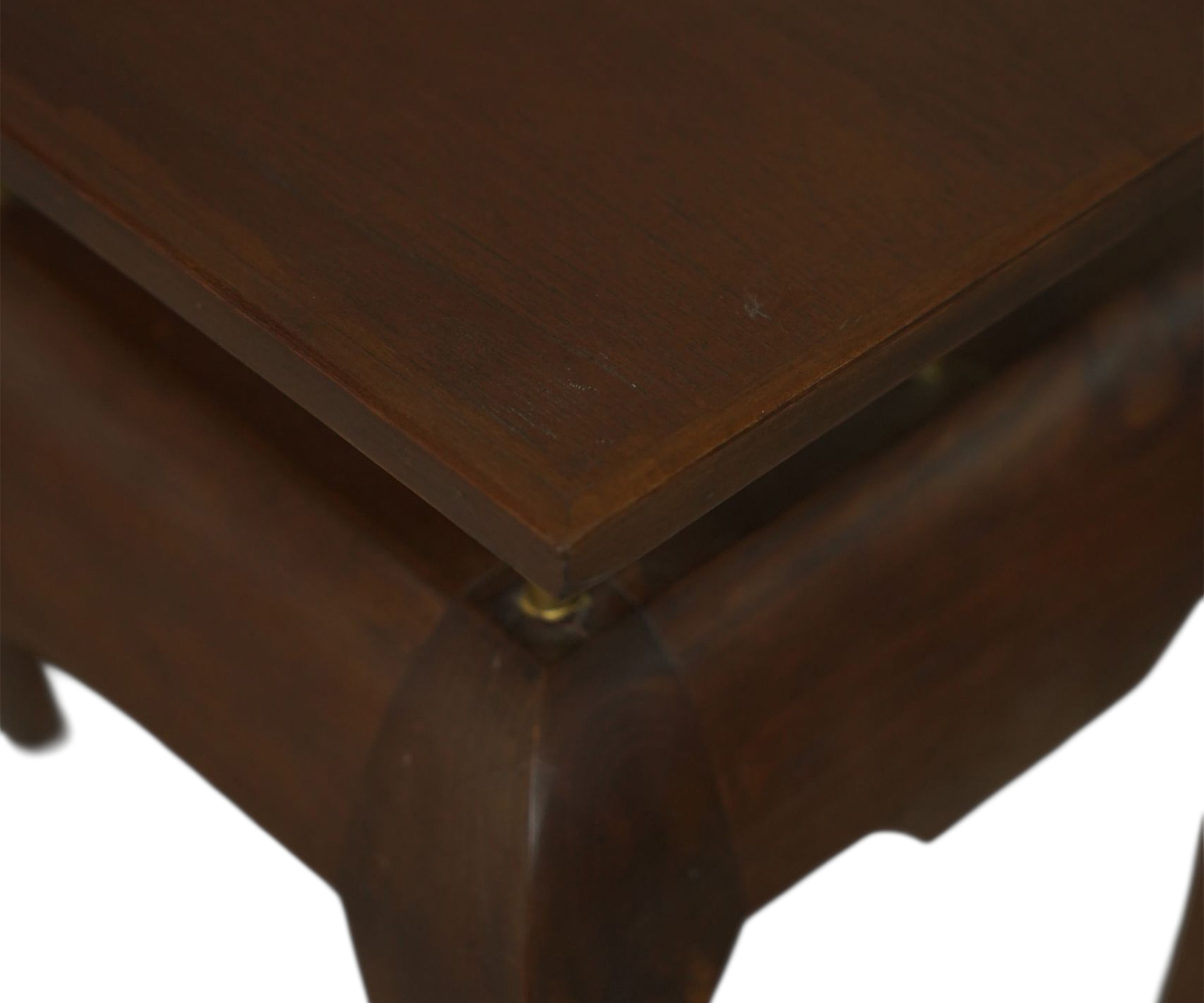 Sculptural Brown Acacia Wood Console Table