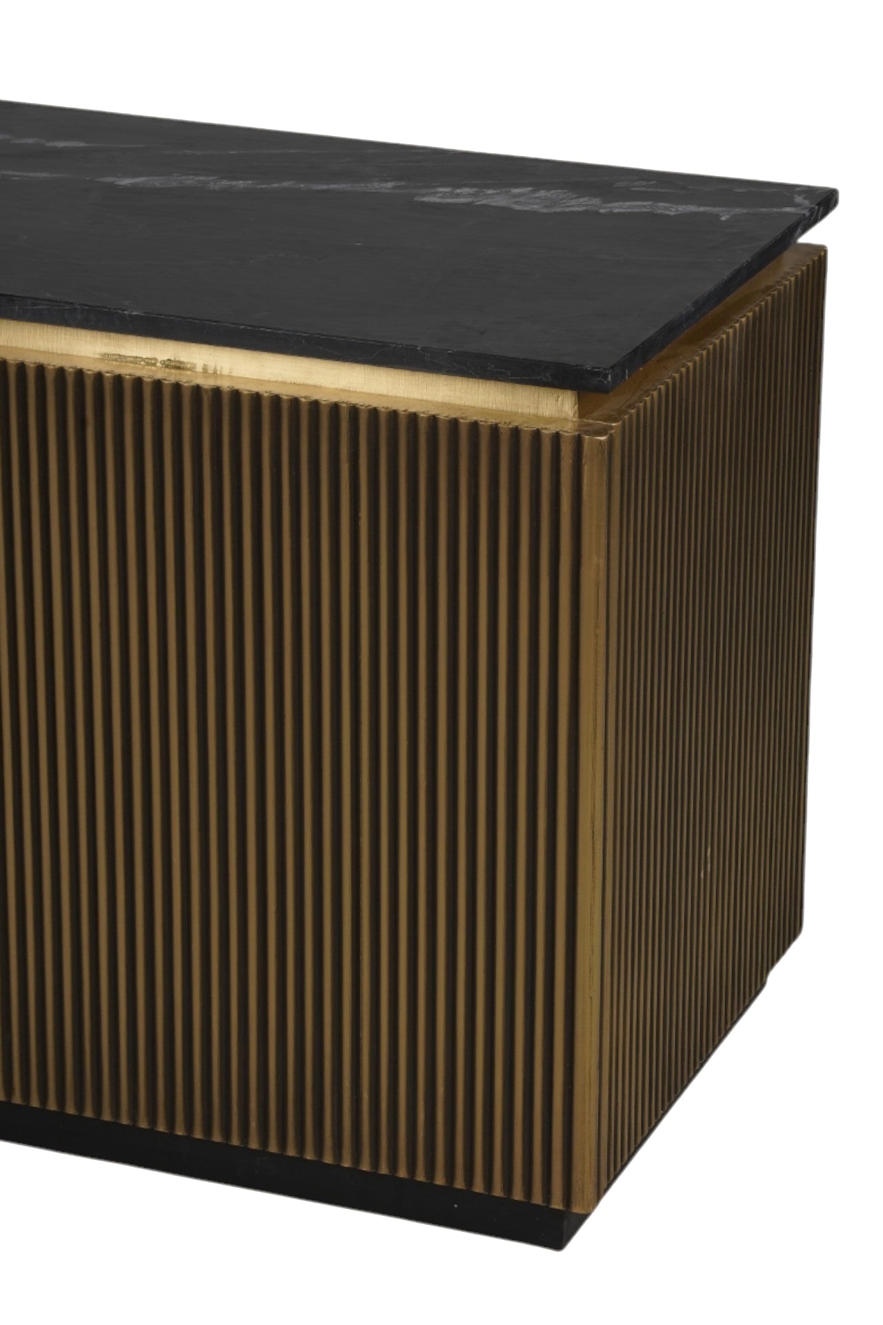 Brass TV Dresser with Marble Top