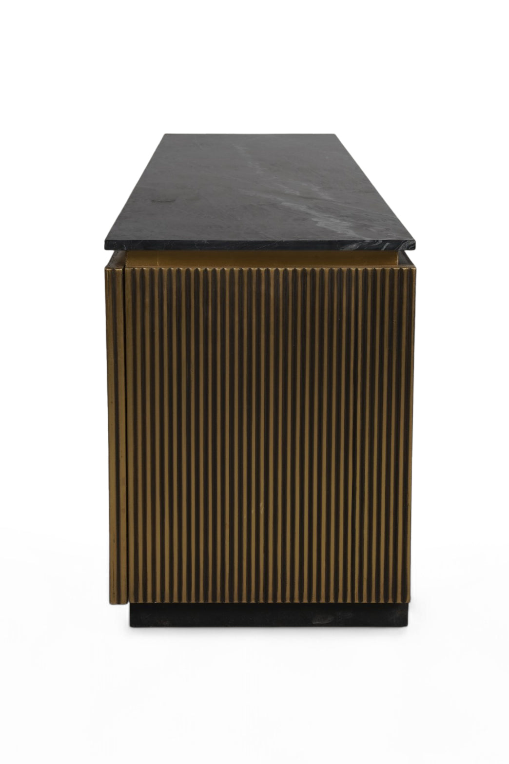 Brass TV Dresser with Marble Top