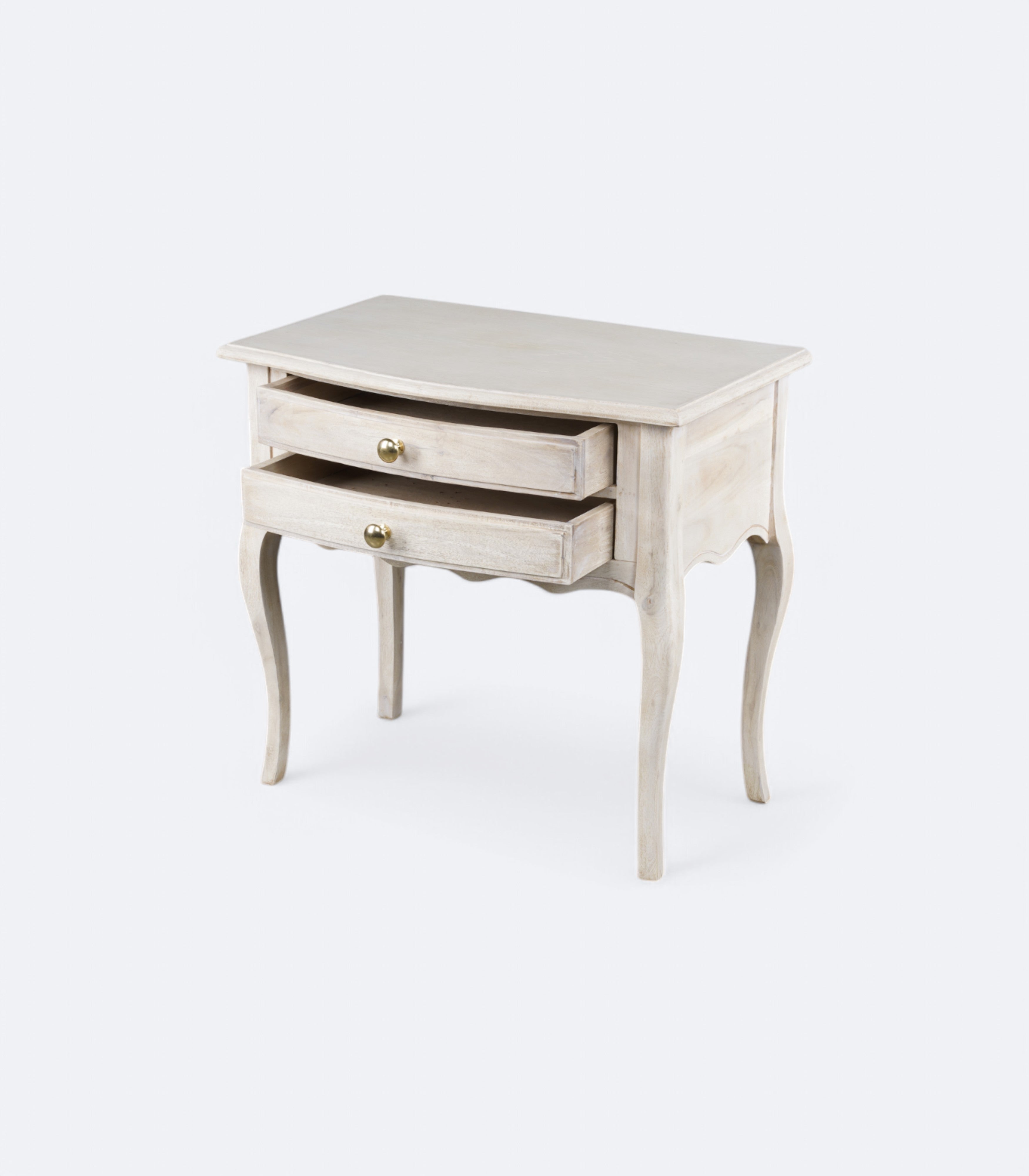 French Bedside Table with Scalloped Edge