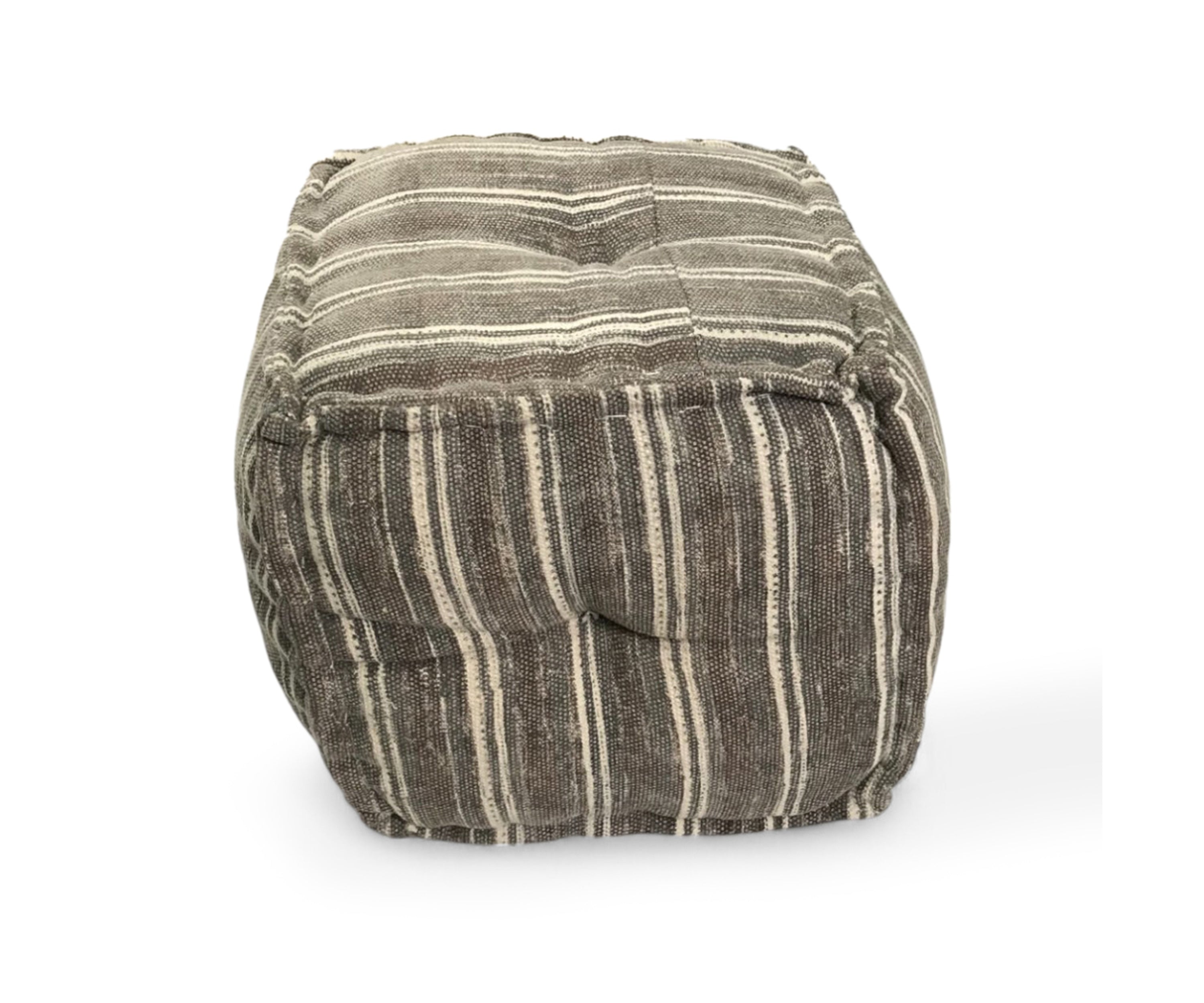 Block Printed pouf