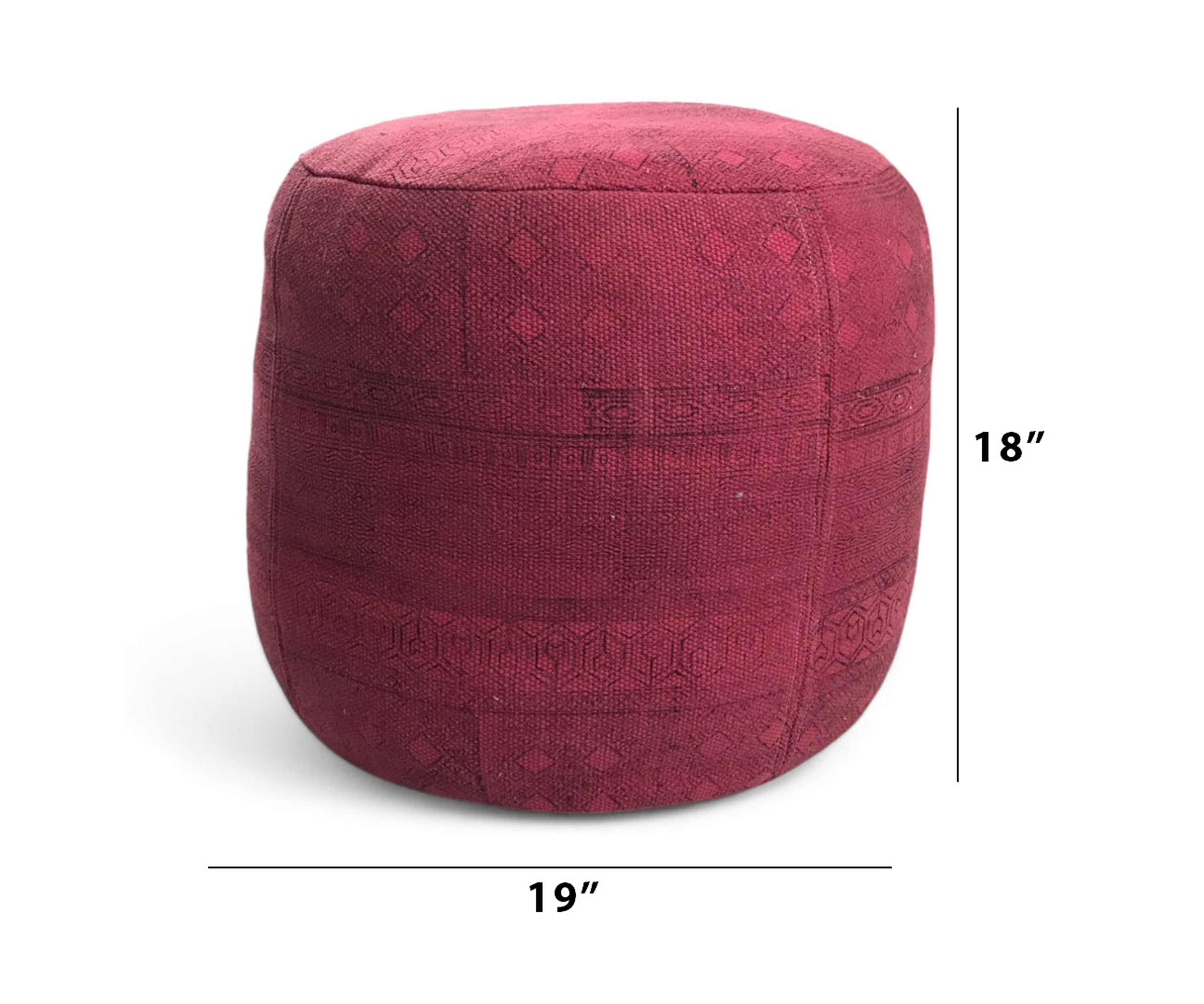 Red printed pouf