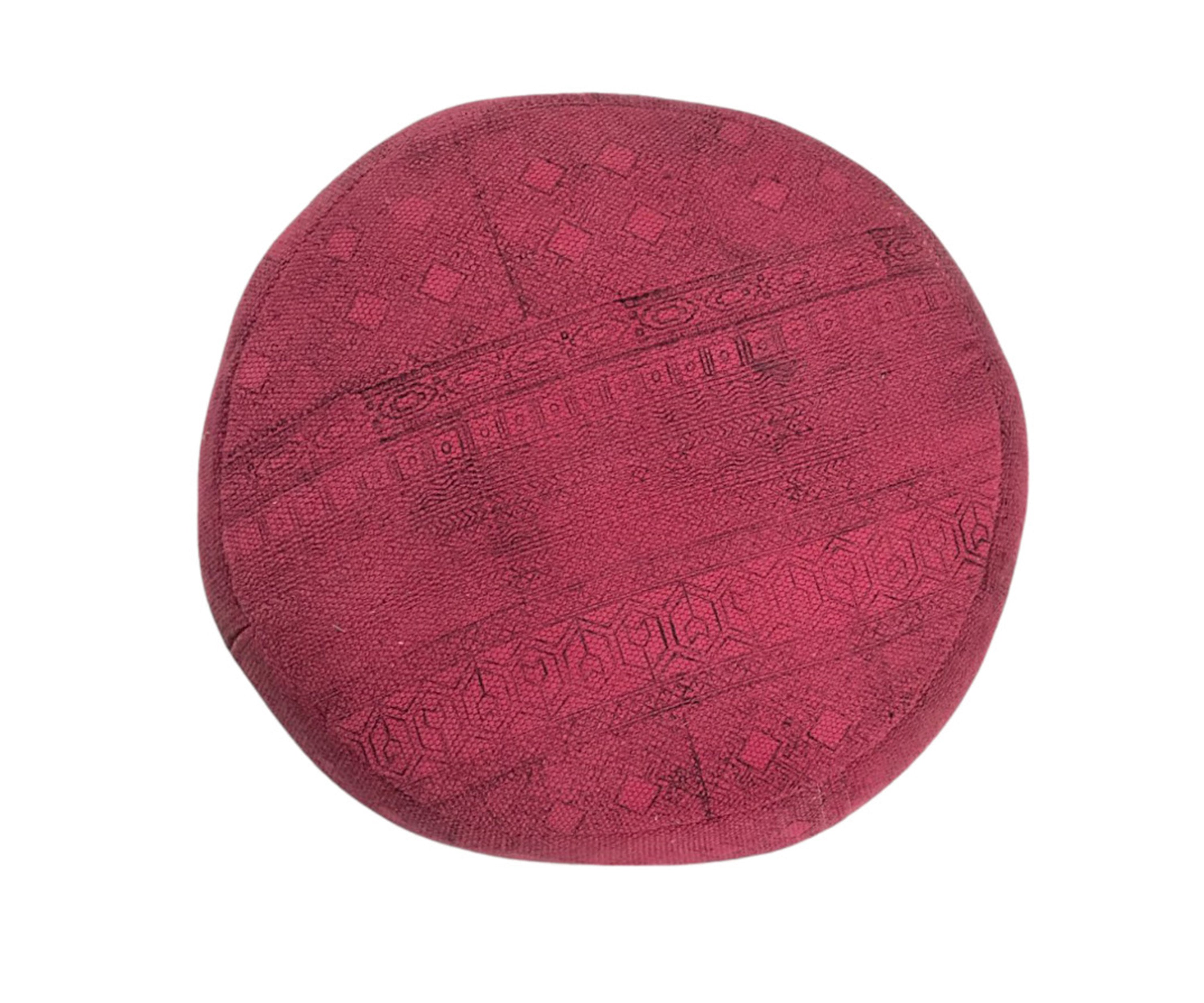 Red printed pouf