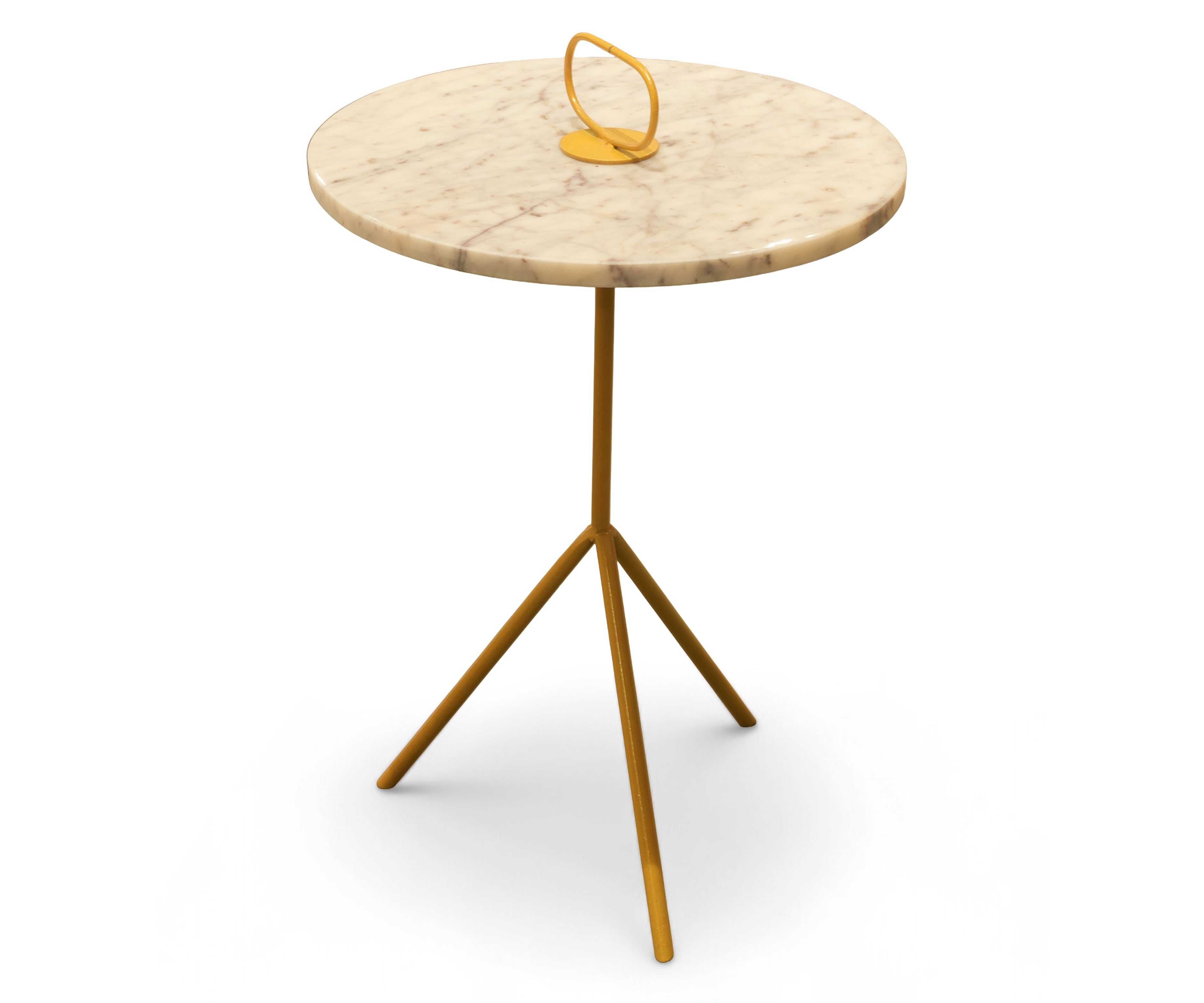 Metal Side Table With Marble Top