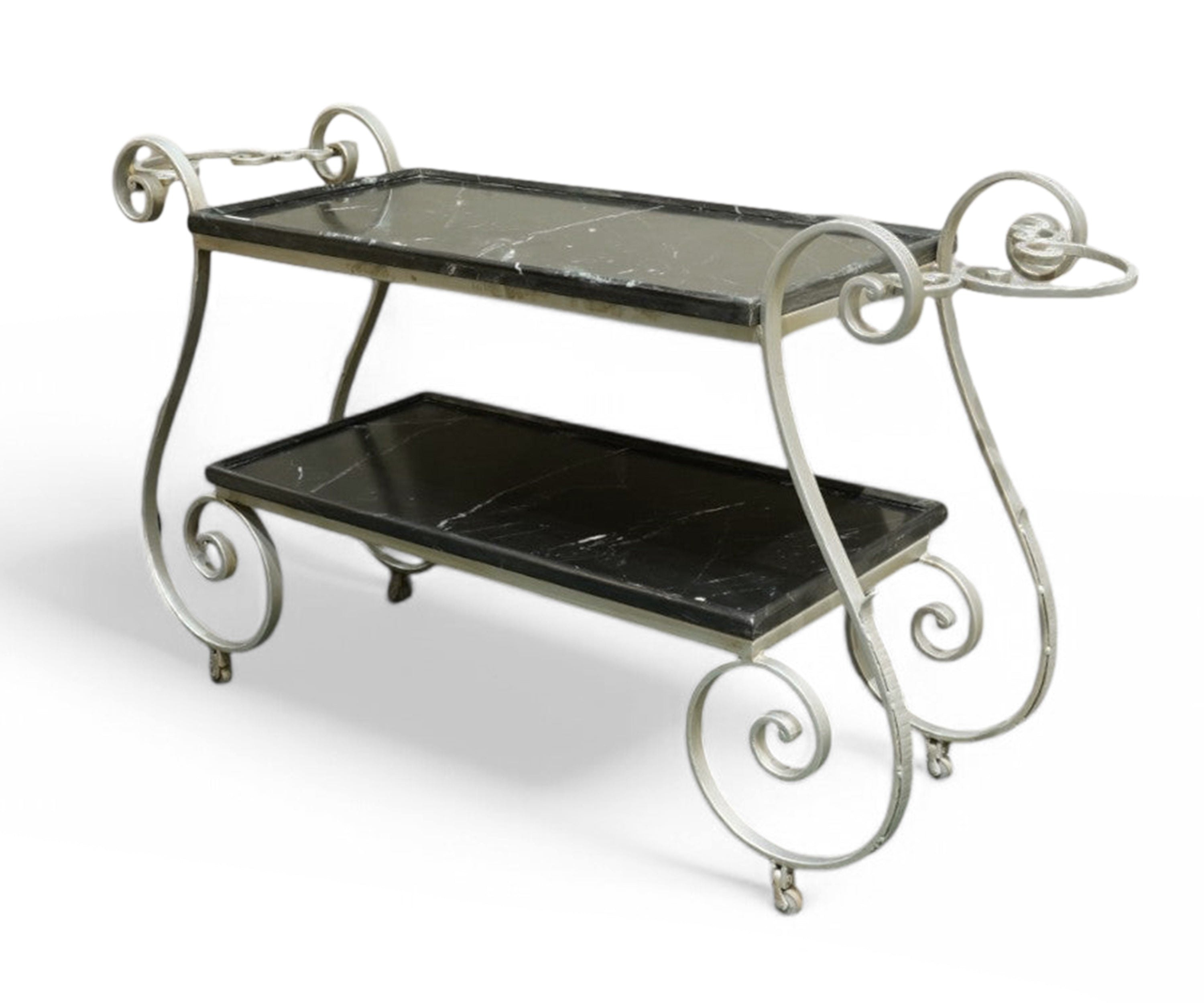 2 Tier Marble & Iron Console