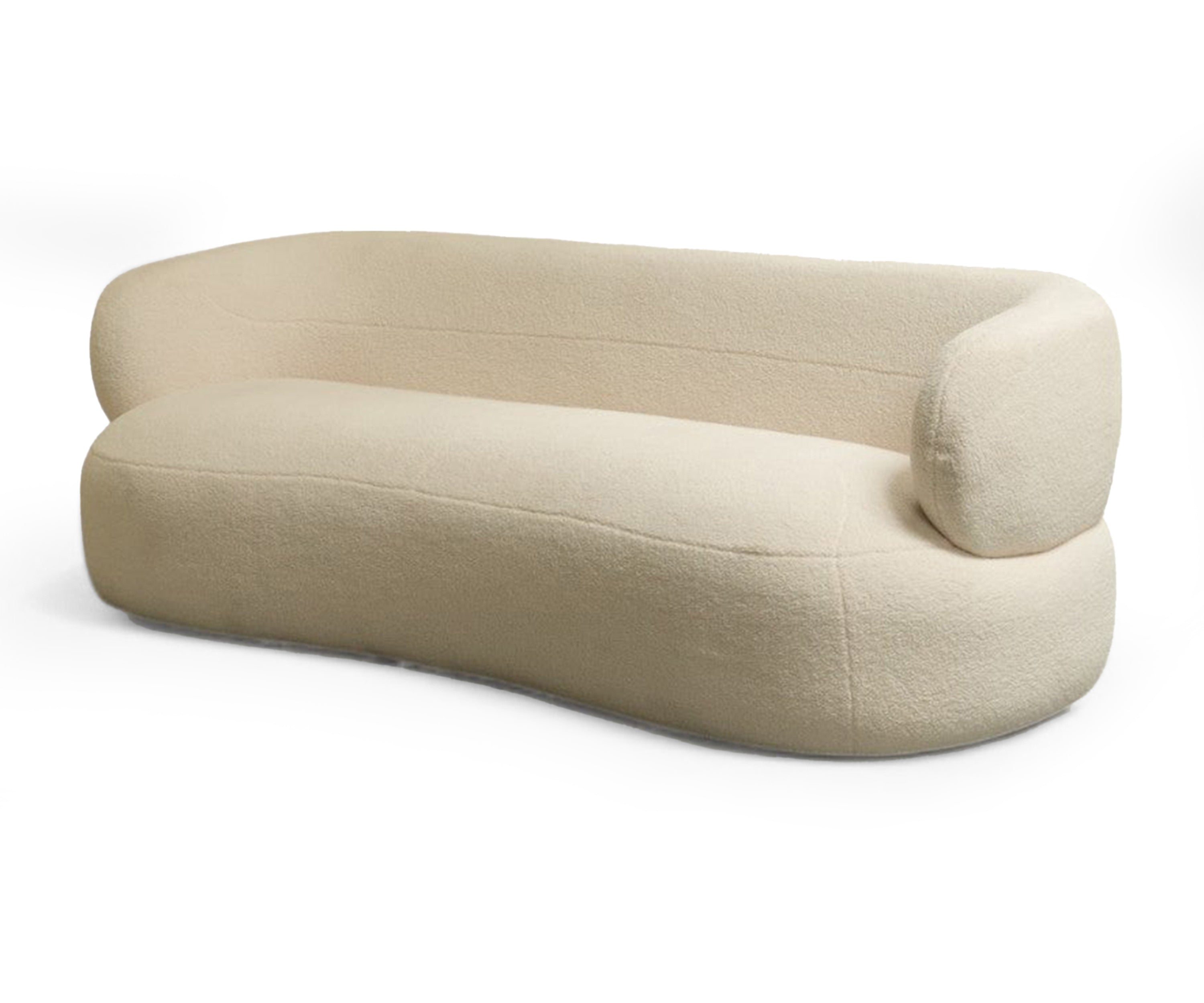 Crest Charm Curved Bouclé Sofa