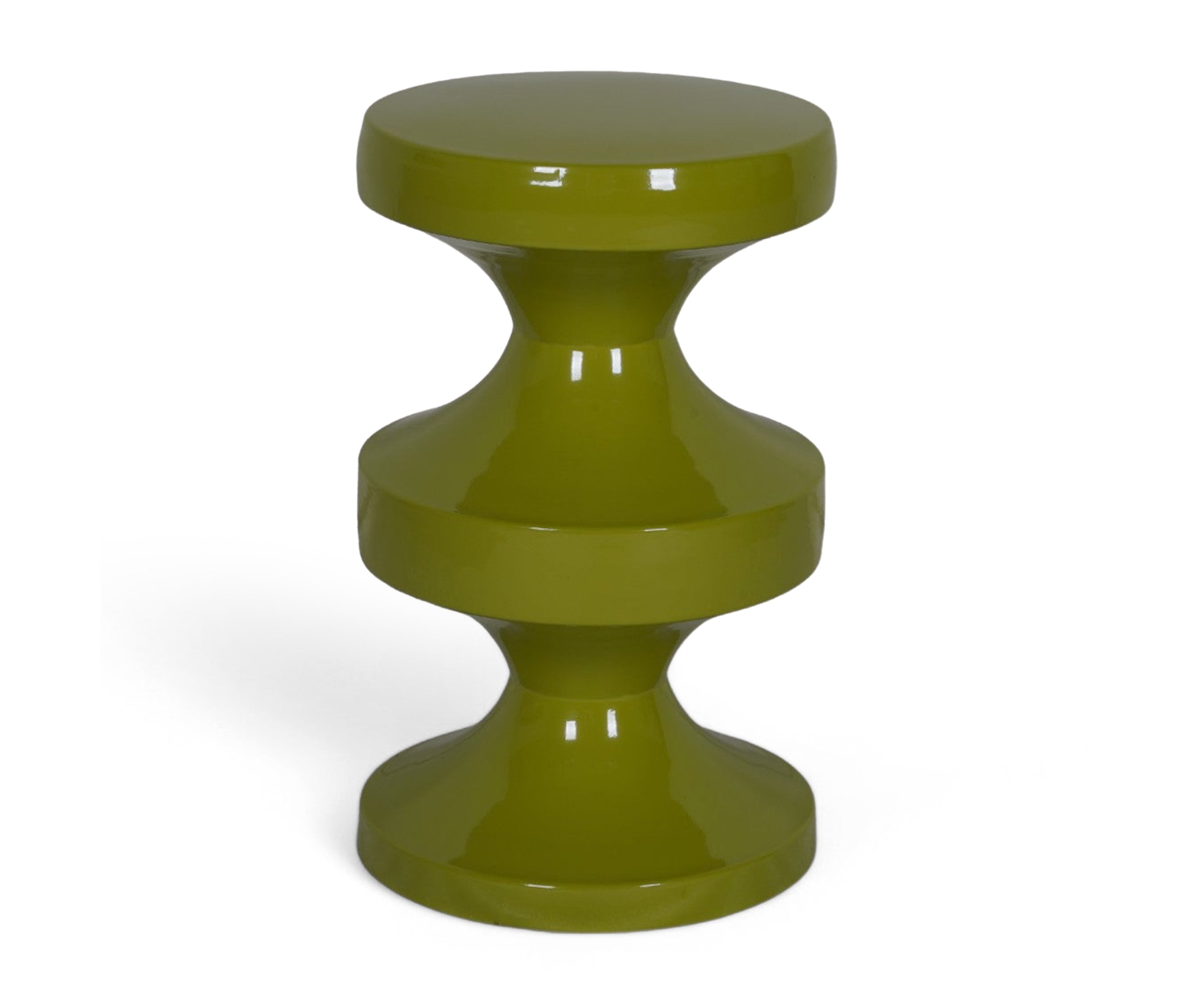 Contemporary Three-Layered Olive Green Accent Table