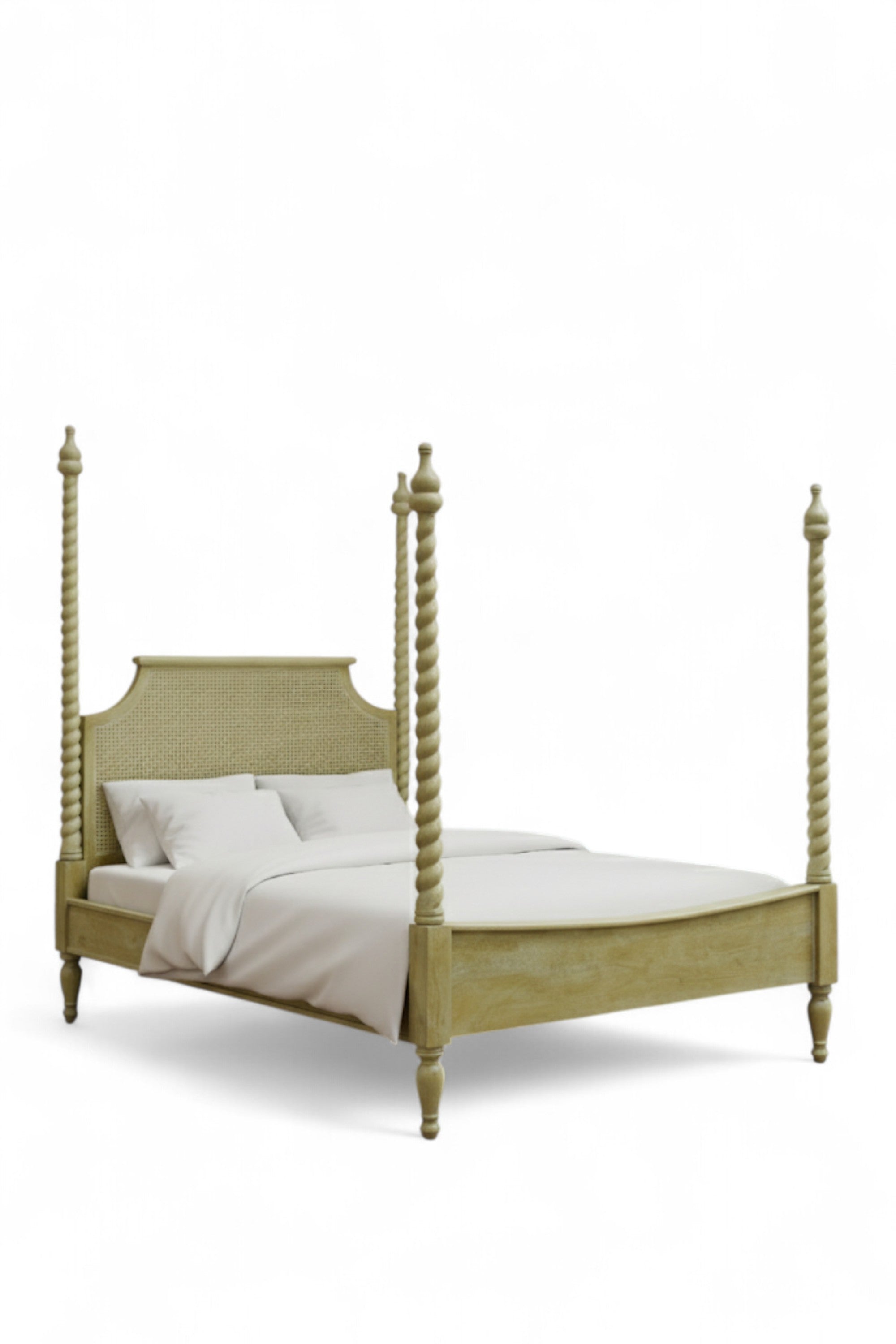 Barley Twist Colonial Four Poster Cane Bed