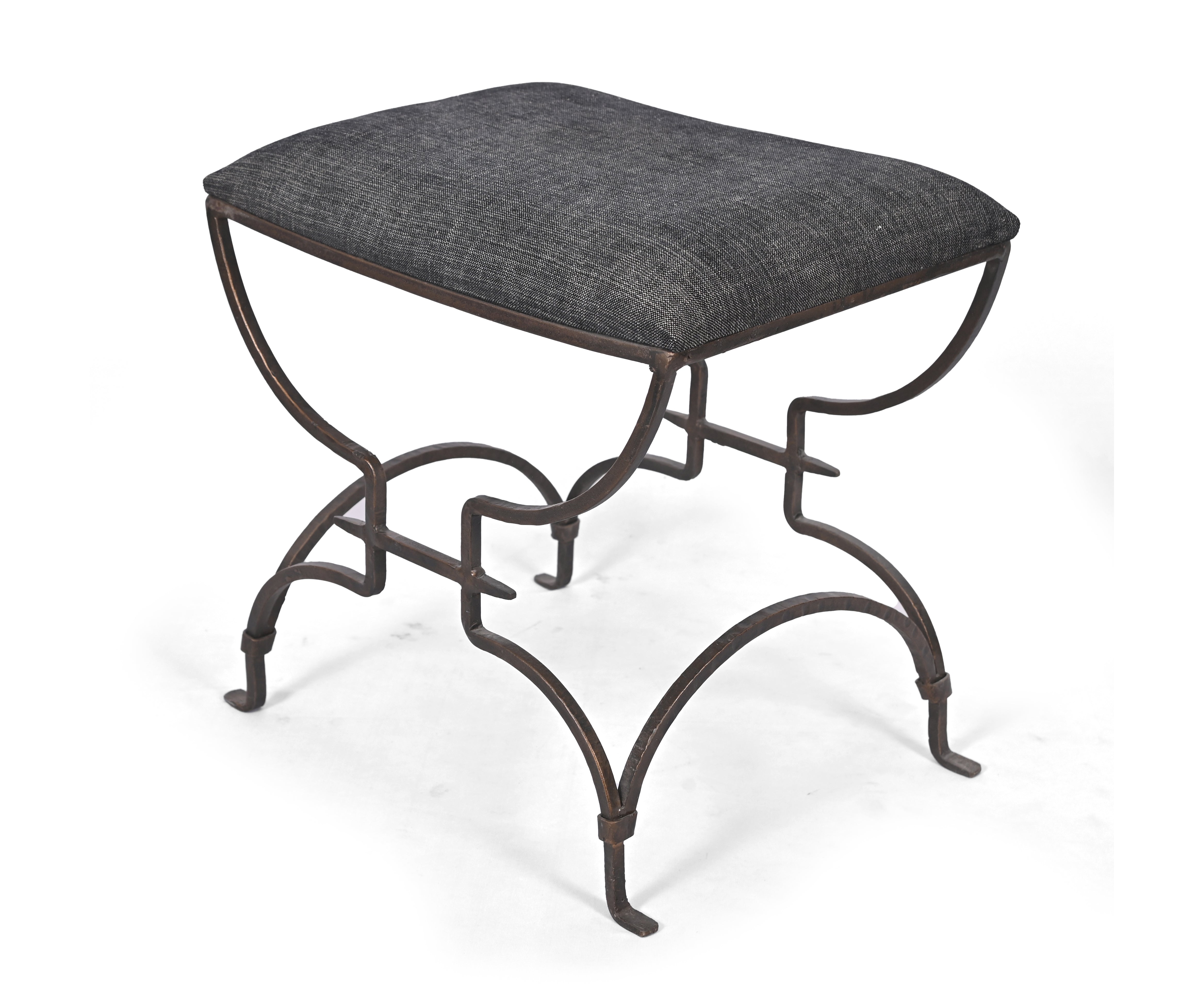 Iron Upholstered Stool