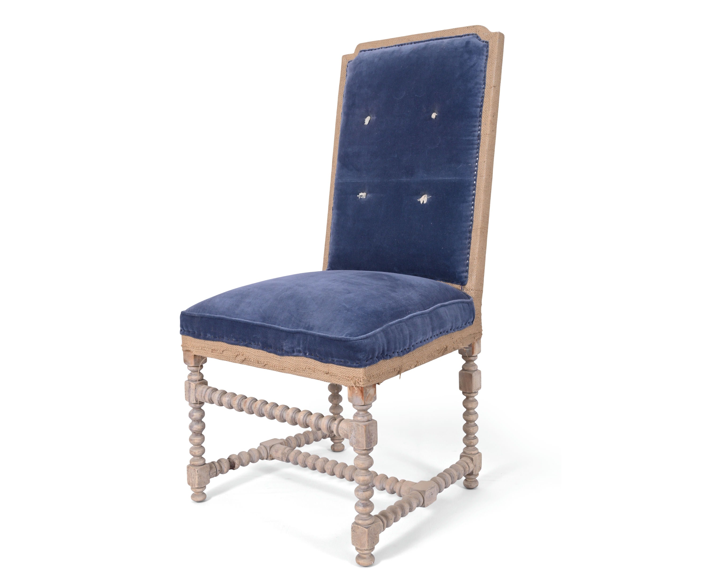 French Blue tussles Dining Chair