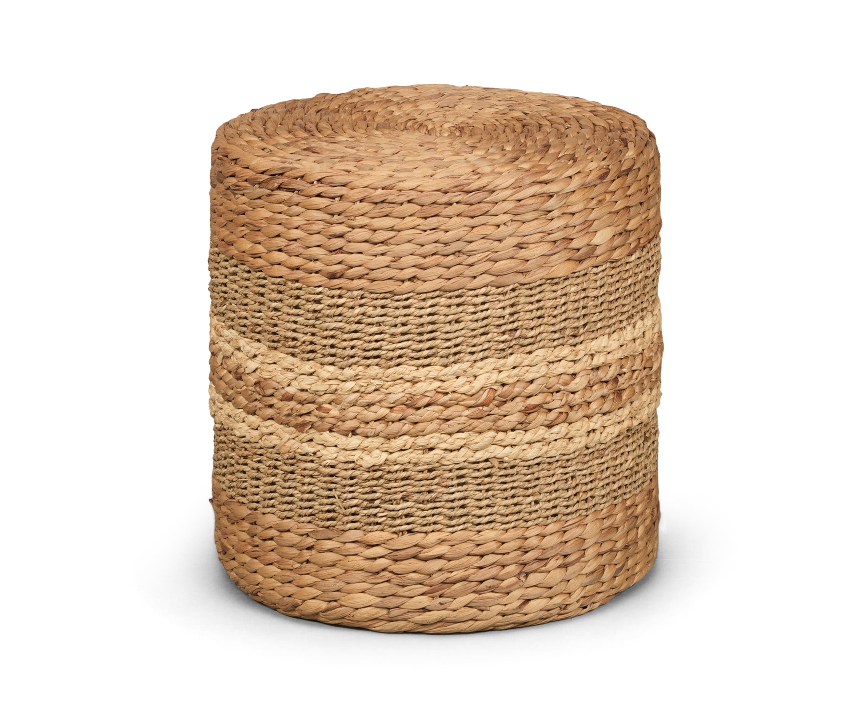 Round Braided Natural Fiber Pouf